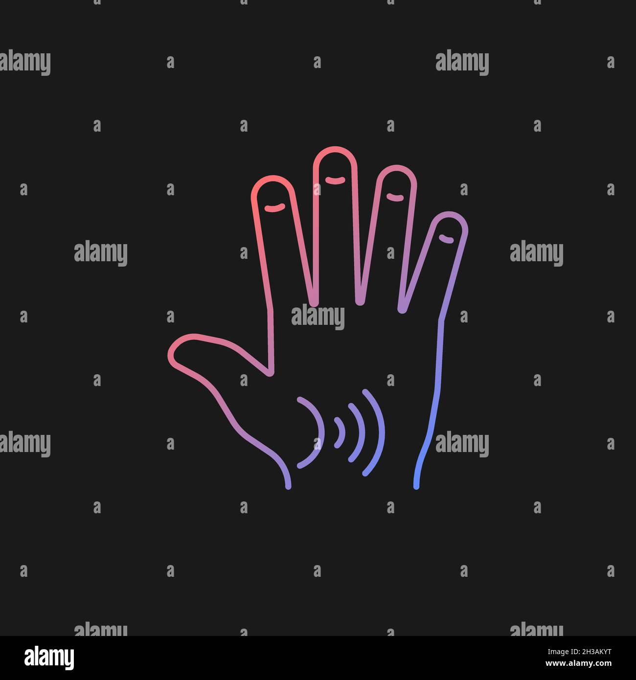 Thumb arthritis gradient vector icon for dark theme Stock Vector