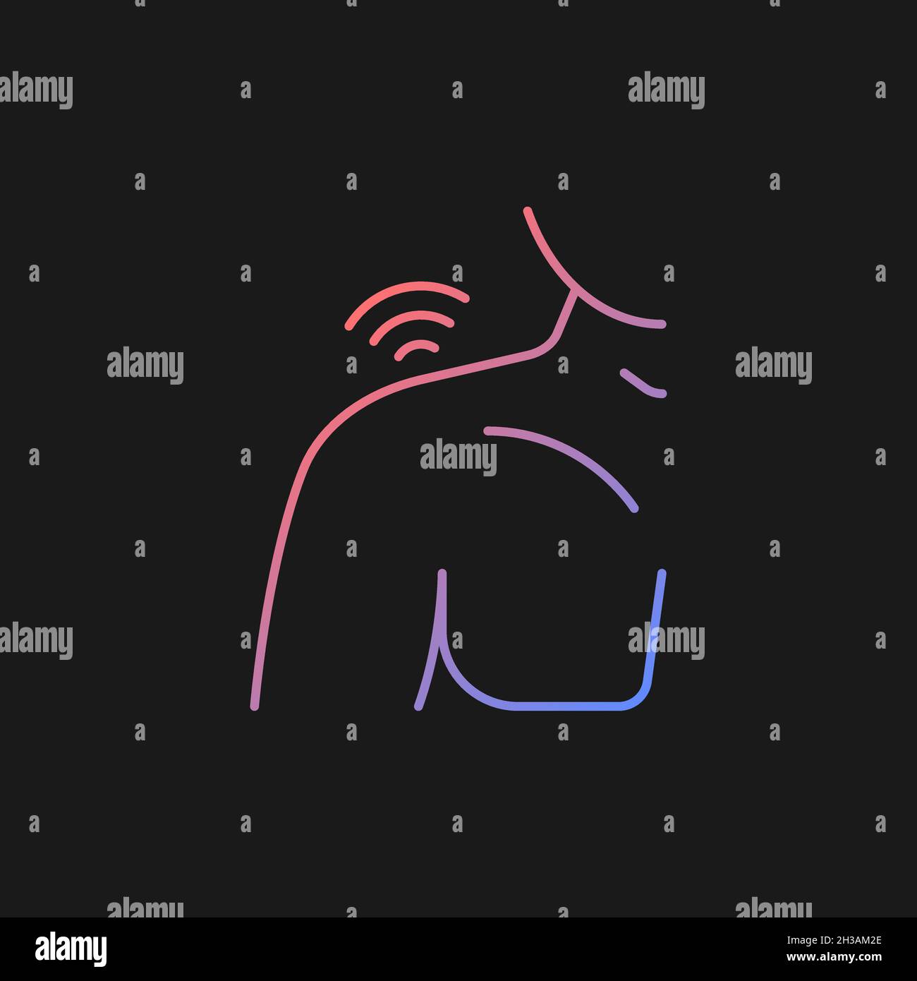 Shoulders rheumatism gradient vector icon for dark theme Stock Vector