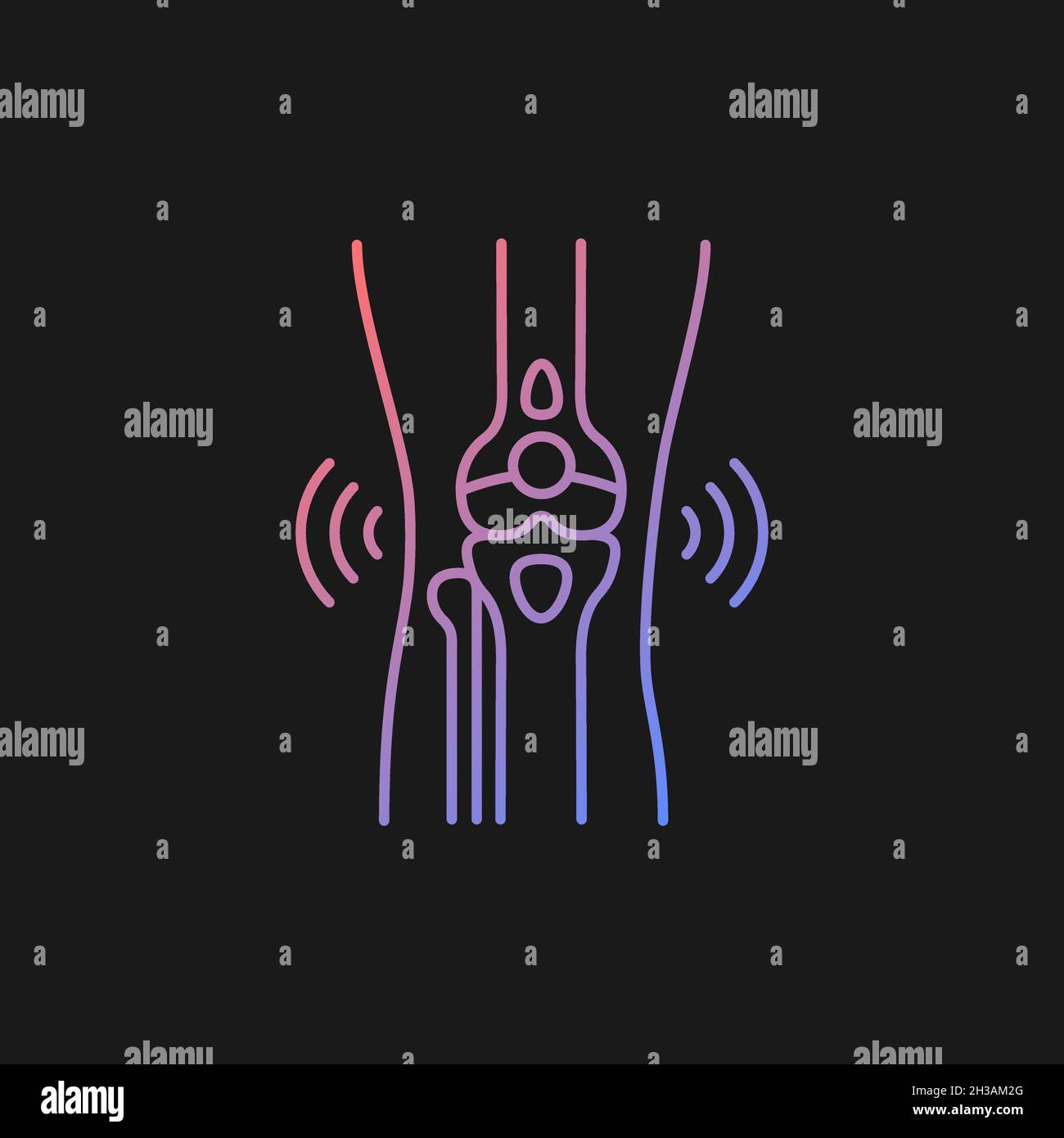 Bursitis gradient vector icon for dark theme Stock Vector
