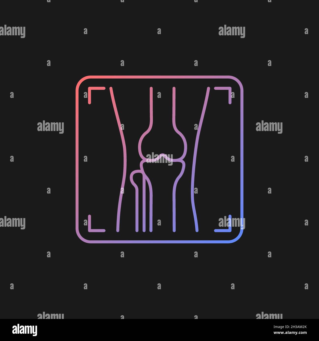 Arthritis x ray gradient vector icon for dark theme Stock Vector