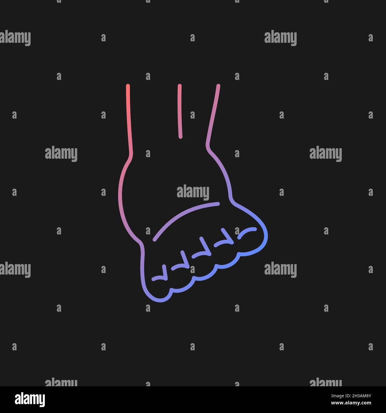 Joint sprain gradient vector icon for dark theme Stock Vector
