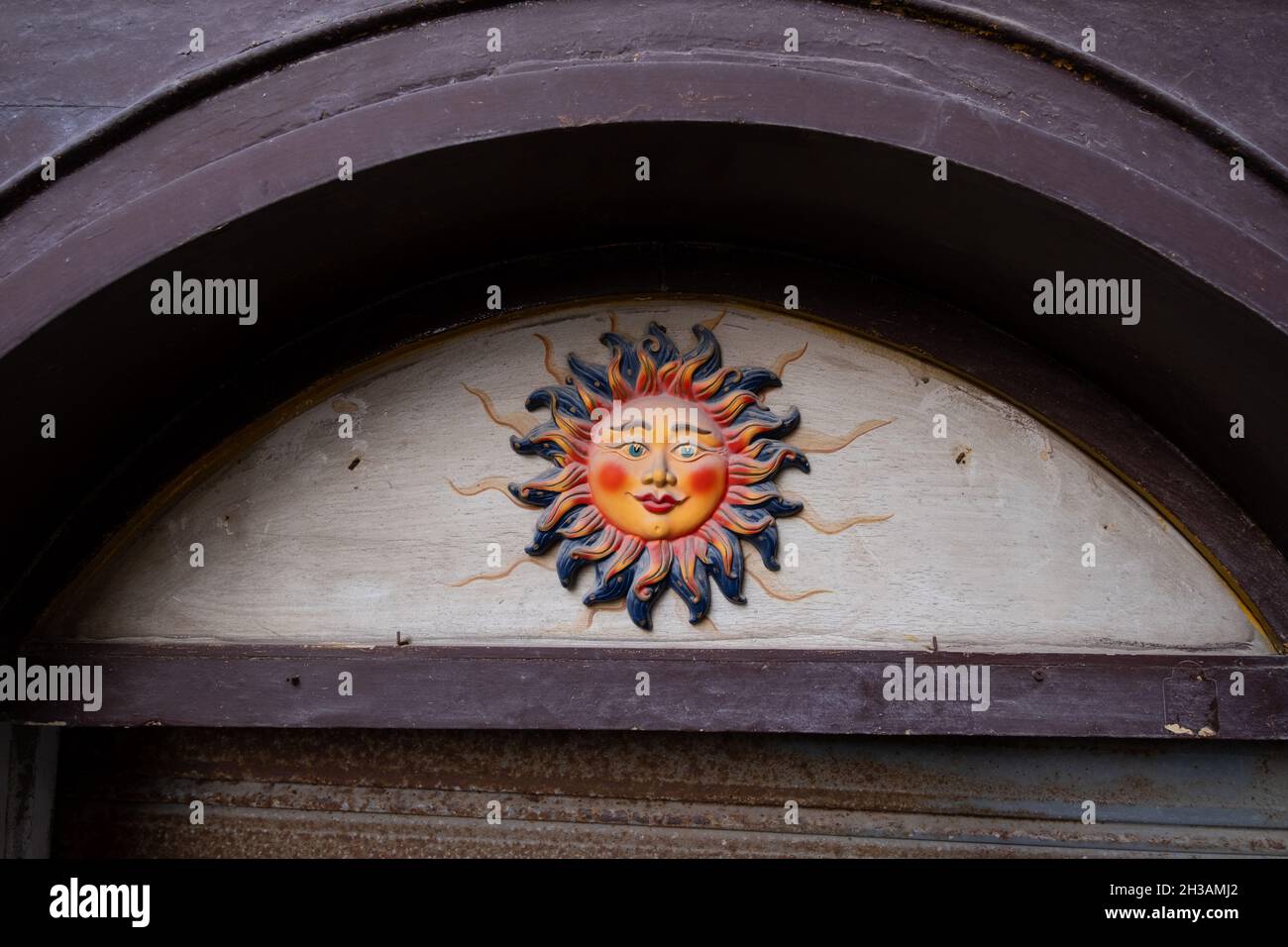 Ortigia, Syracuse, Sicily 15 July 2020 Trinacria, symbol of Sicily