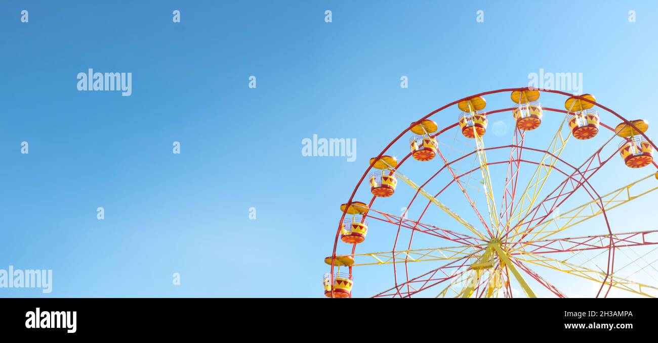 ferris wheel against the sky. Banner, copy space Stock Photo