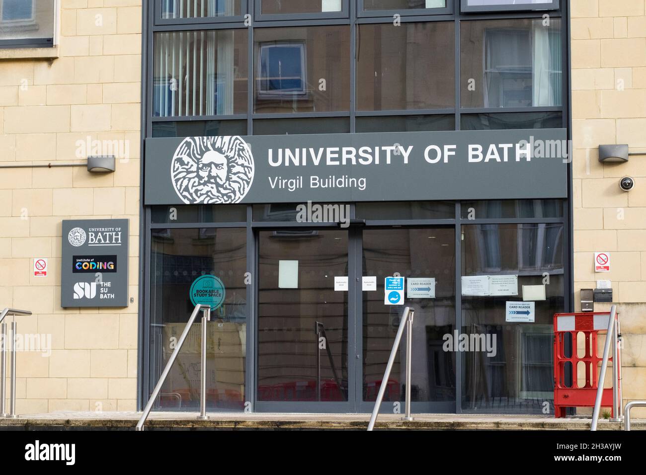 Entrance to the University of Bath Virgil Building, Bath, UK Stock Photo