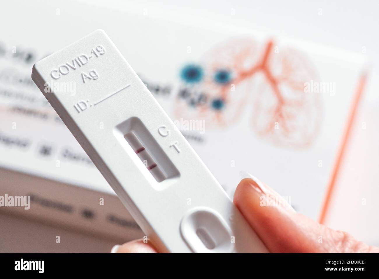 Saliva test kit result