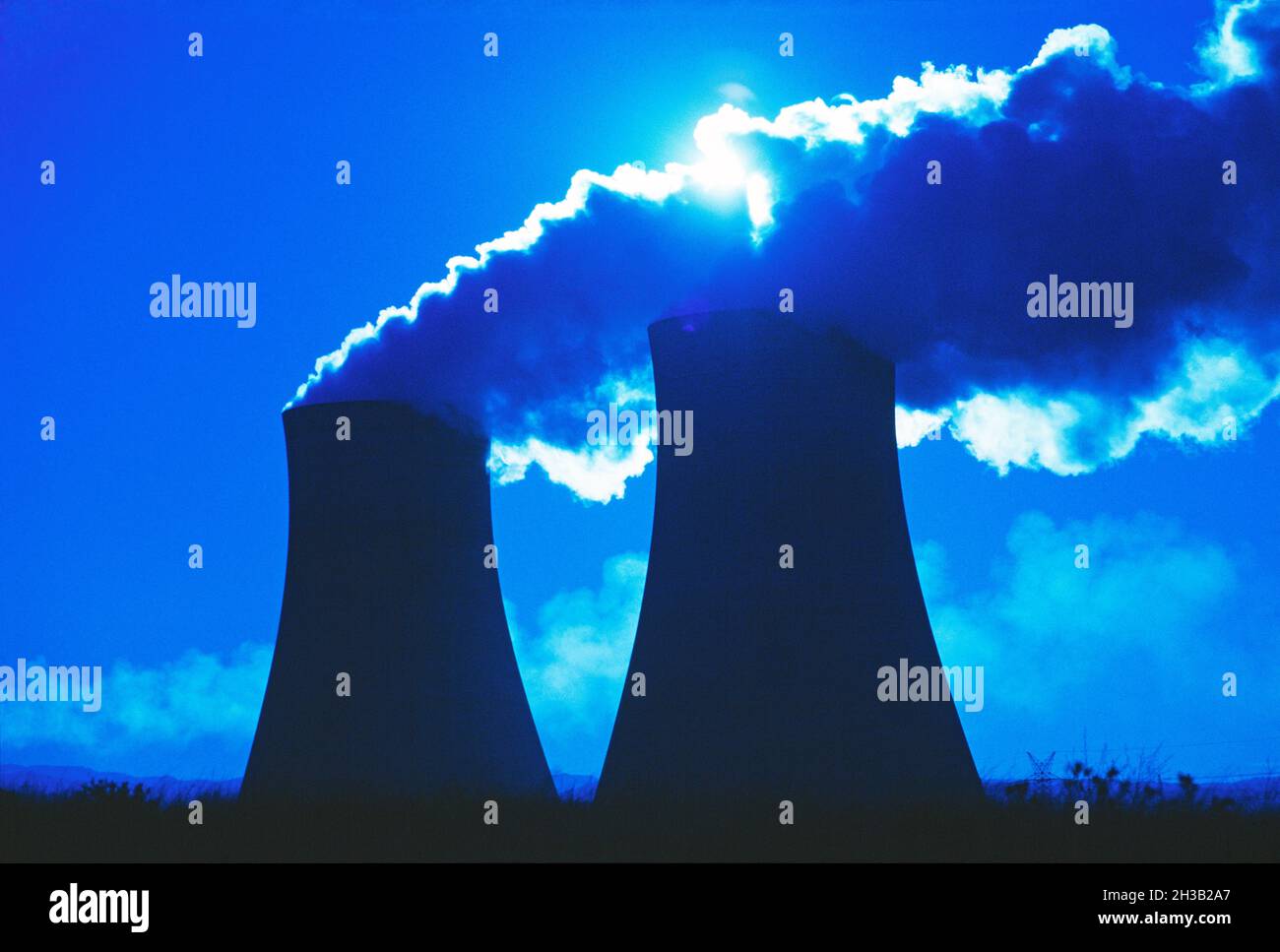 Australia. New South Wales. Hunter region. Bayswater Power Station cooling towers. Stock Photo