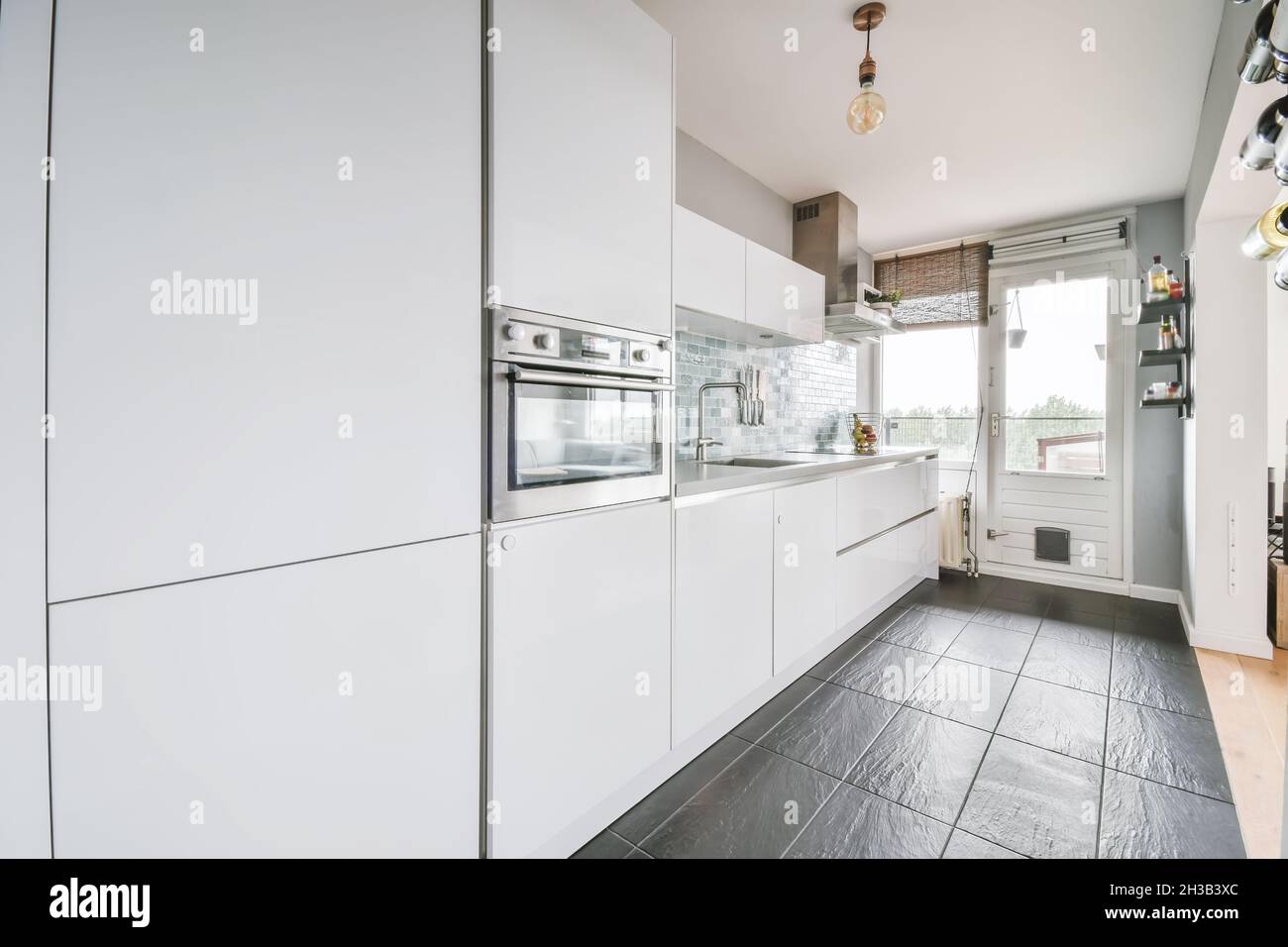 Interior of elegant kitchen design in luxury apartment Stock Photo - Alamy - Elegant Apartment Kitchen Layouts