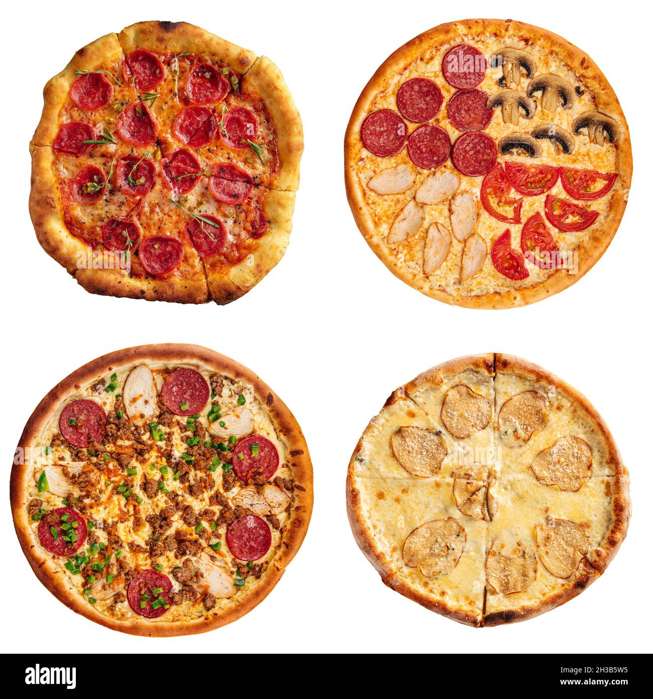 Various types of pizza for the restaurant menu hi-res stock photography ...