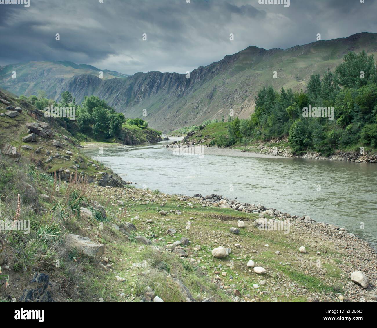 River Kunduz (Afghanistan) Stock Photo