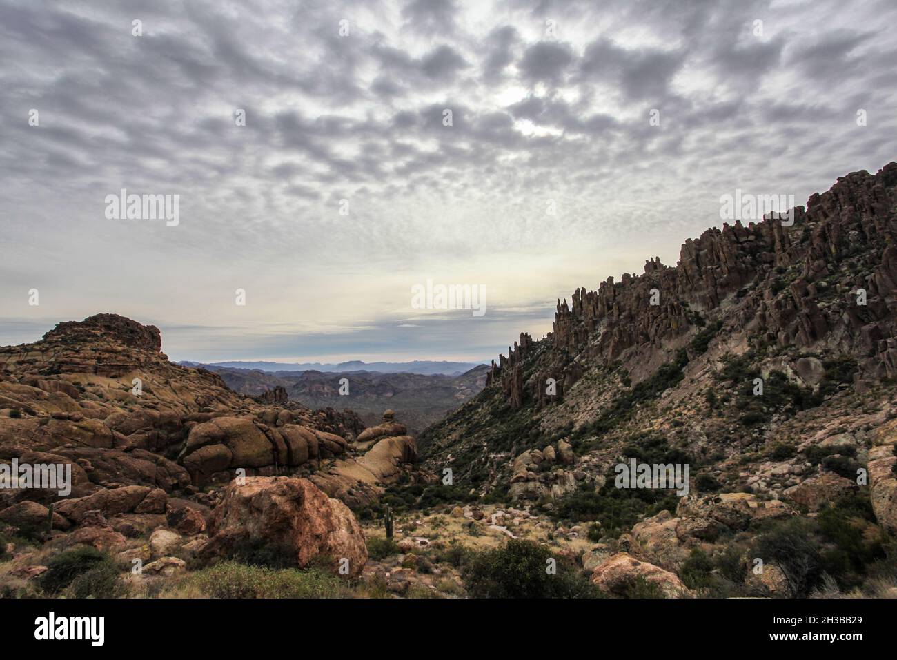 The Peralta Canyon Trail a great hike in the western Superstition Mountains in Arizona Stock