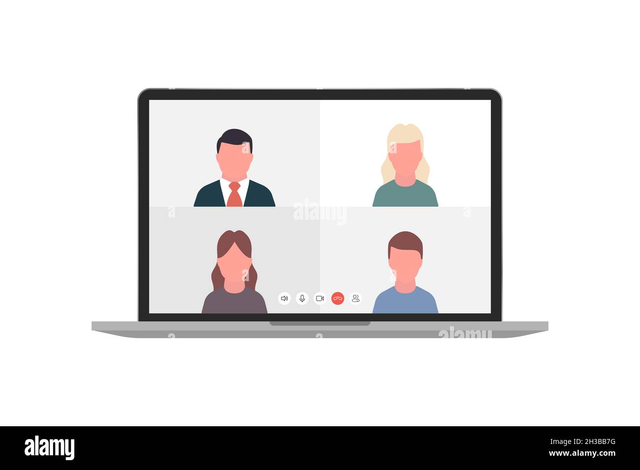 Video call in your laptop. Vector eps10 Stock Vector