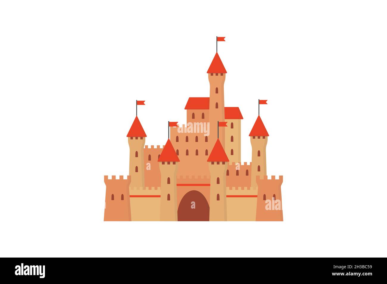 Castle icon flat style. Vector eps10 Stock Vector