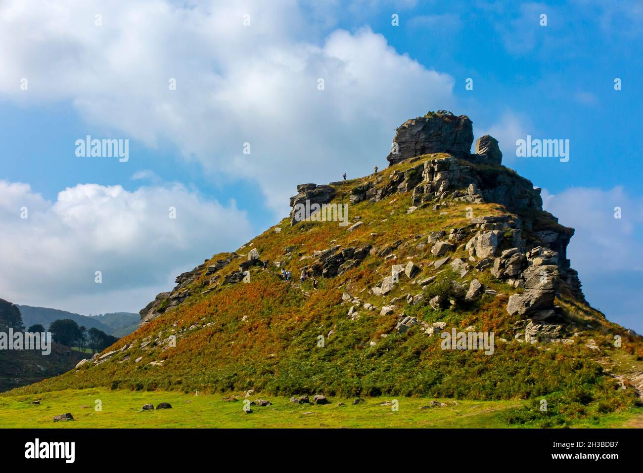 Castle Rock at The Valley of Rocks near Lynmouth in Exmoor National Park North Devon England UK Stock Photo