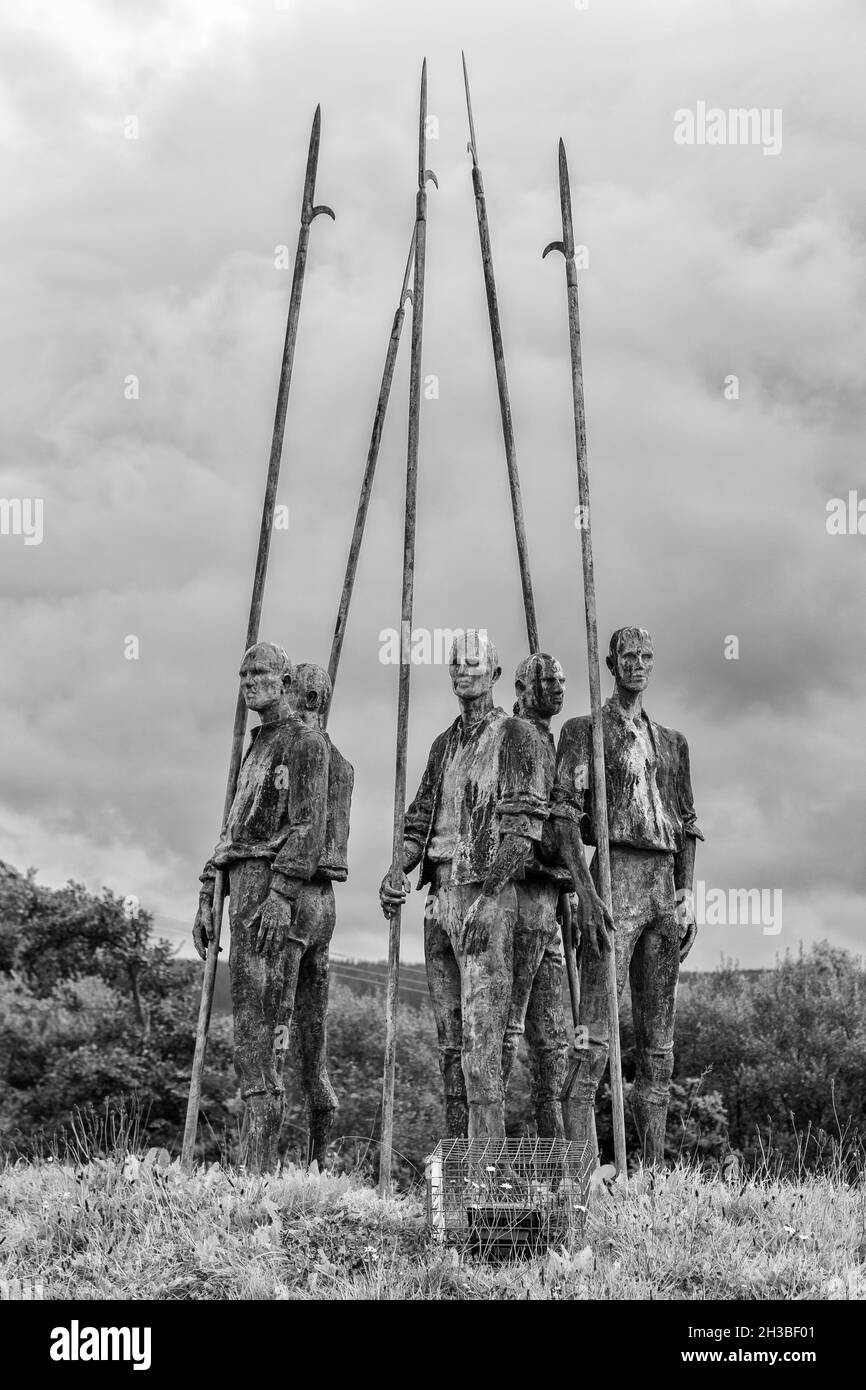 Pikemen Sculpture by Eamon O'Doherty, Rosslare, County Wexford, Ireland Stock Photo