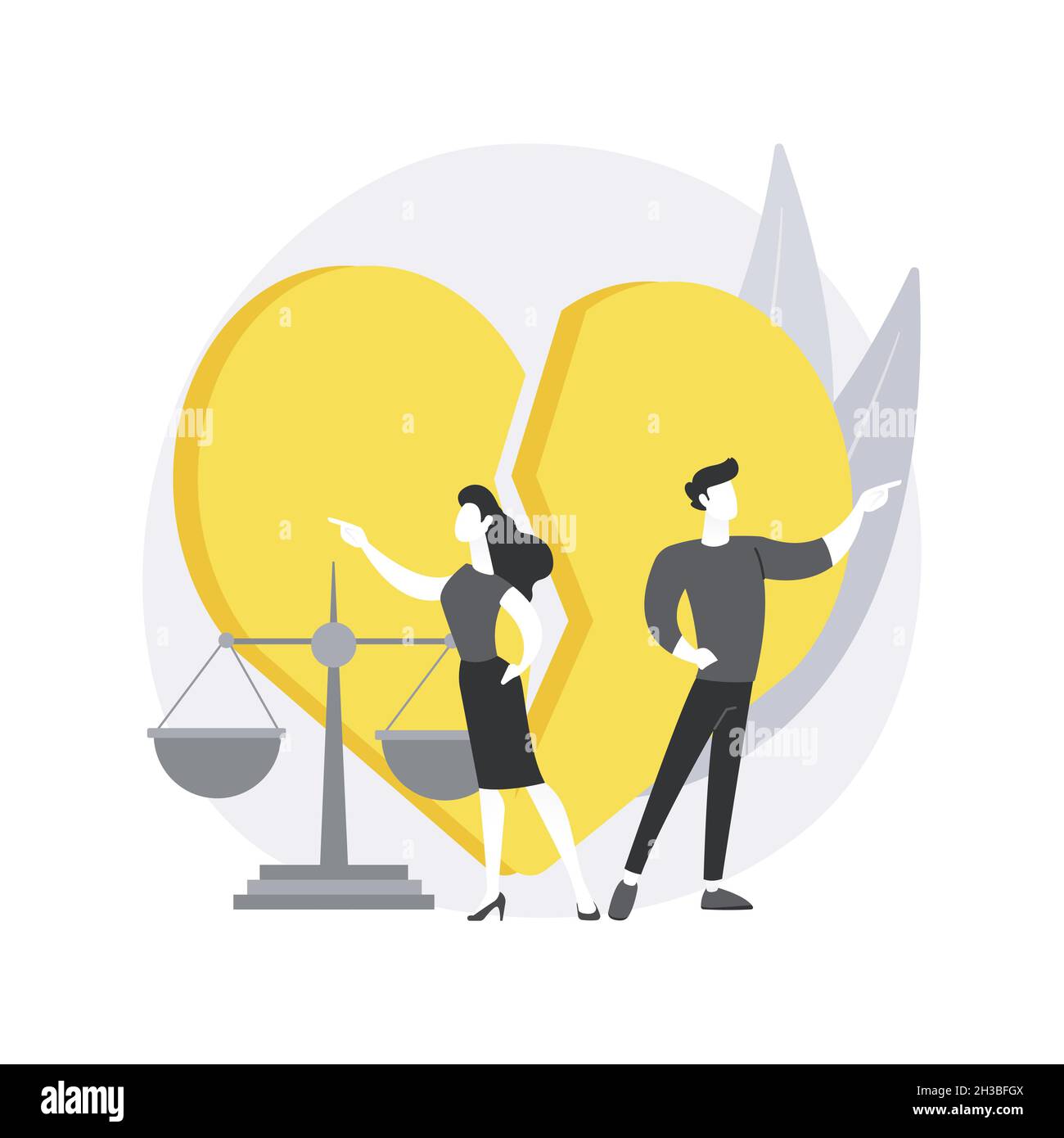 Divorce abstract concept vector illustration. Stock Vector