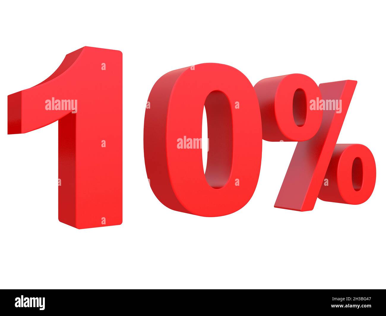 3D red 10 % isolated on a white background Stock Photo - Alamy