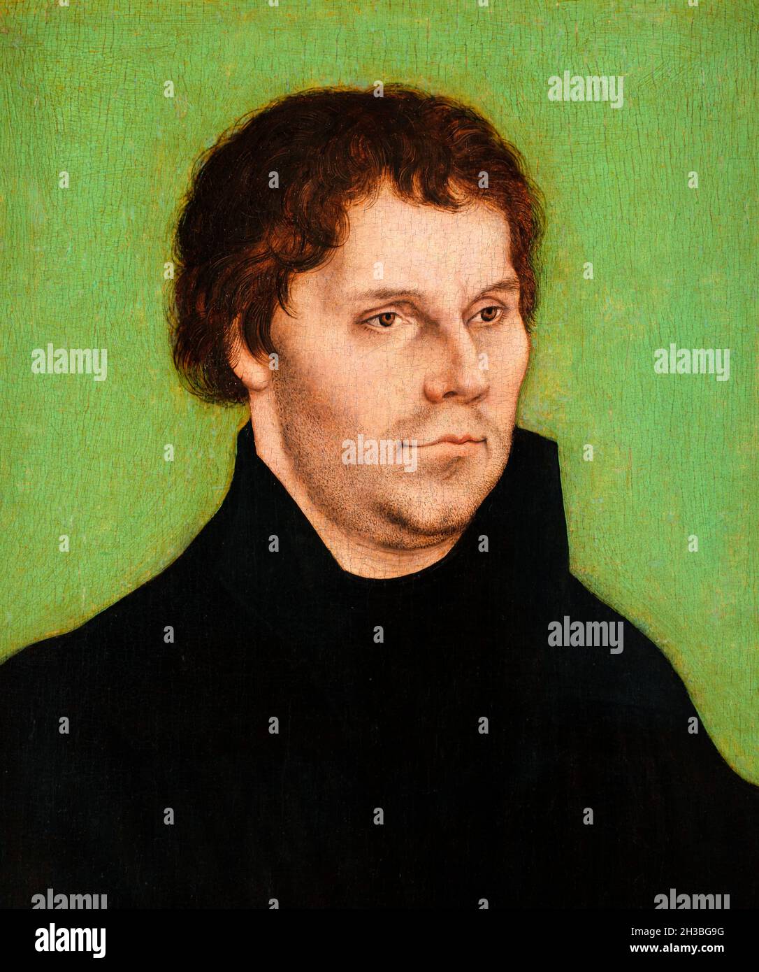 Martin Luther (1483-1546). Portrait by Lucas Cranach the Elder, oil on panel, 1525 Stock Photo