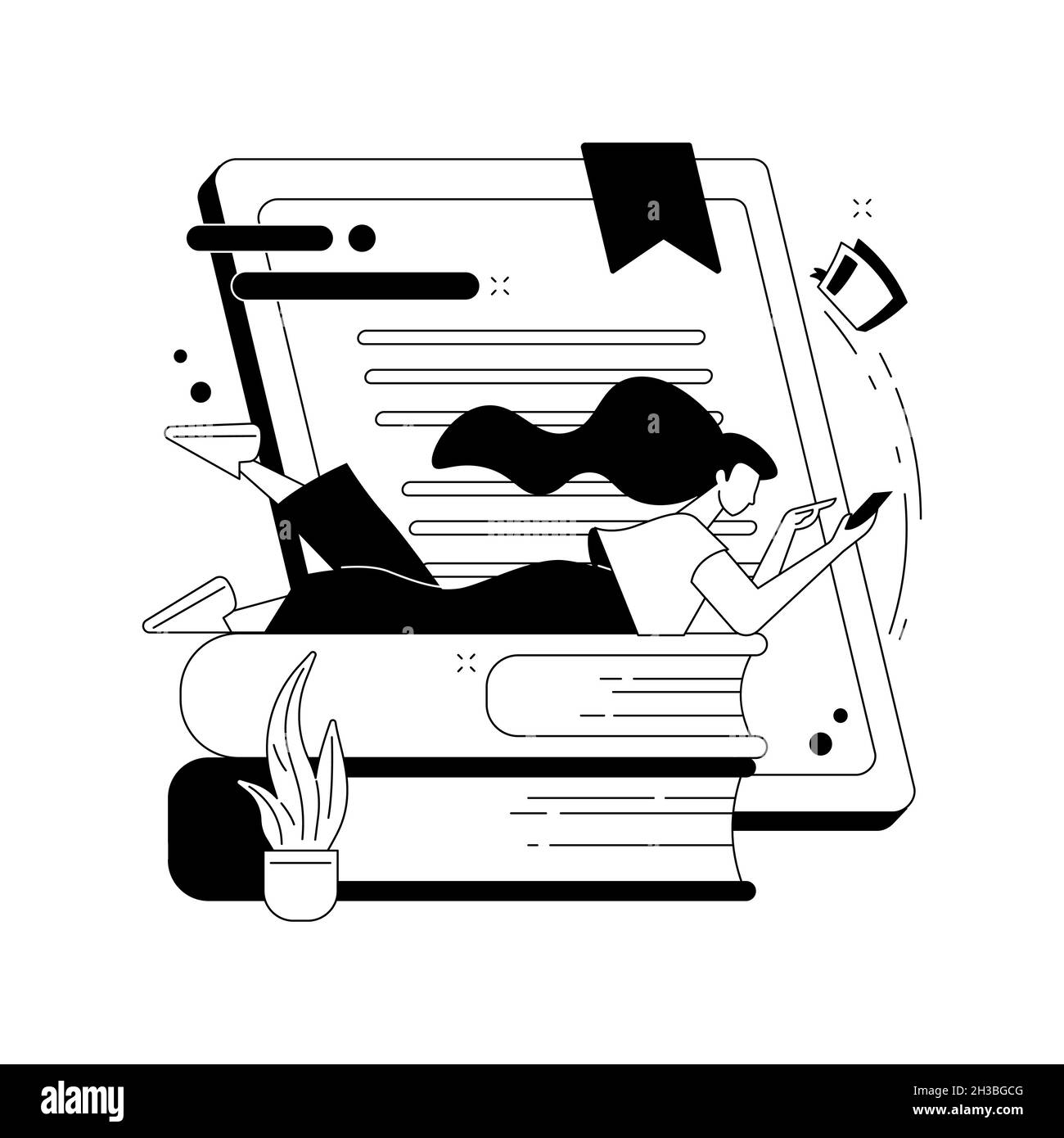 Digital reading abstract concept vector illustration Stock Vector Image ...