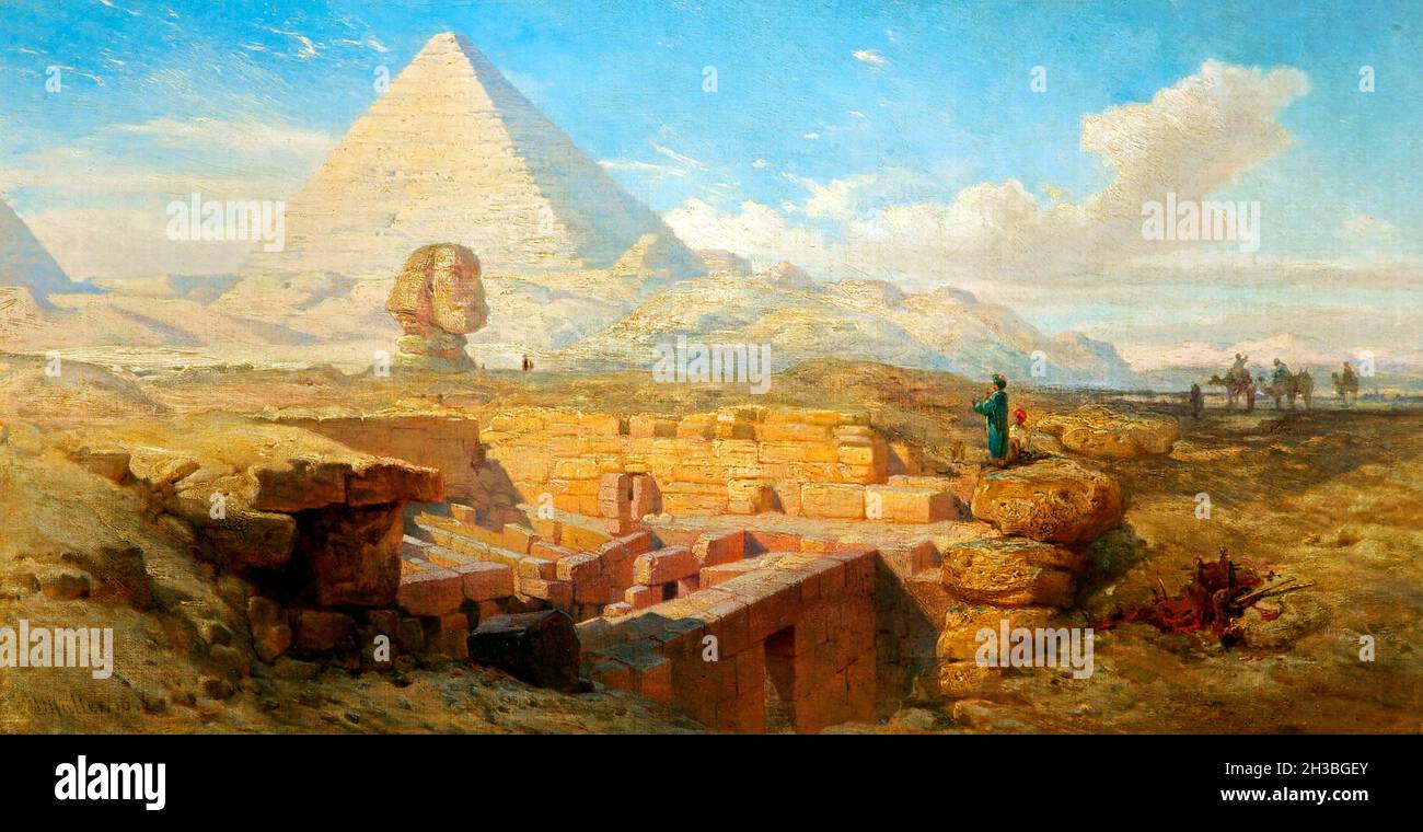 The Pyramids by William James Müller (1812-1845), oil on canvas, 1843 Stock Photo