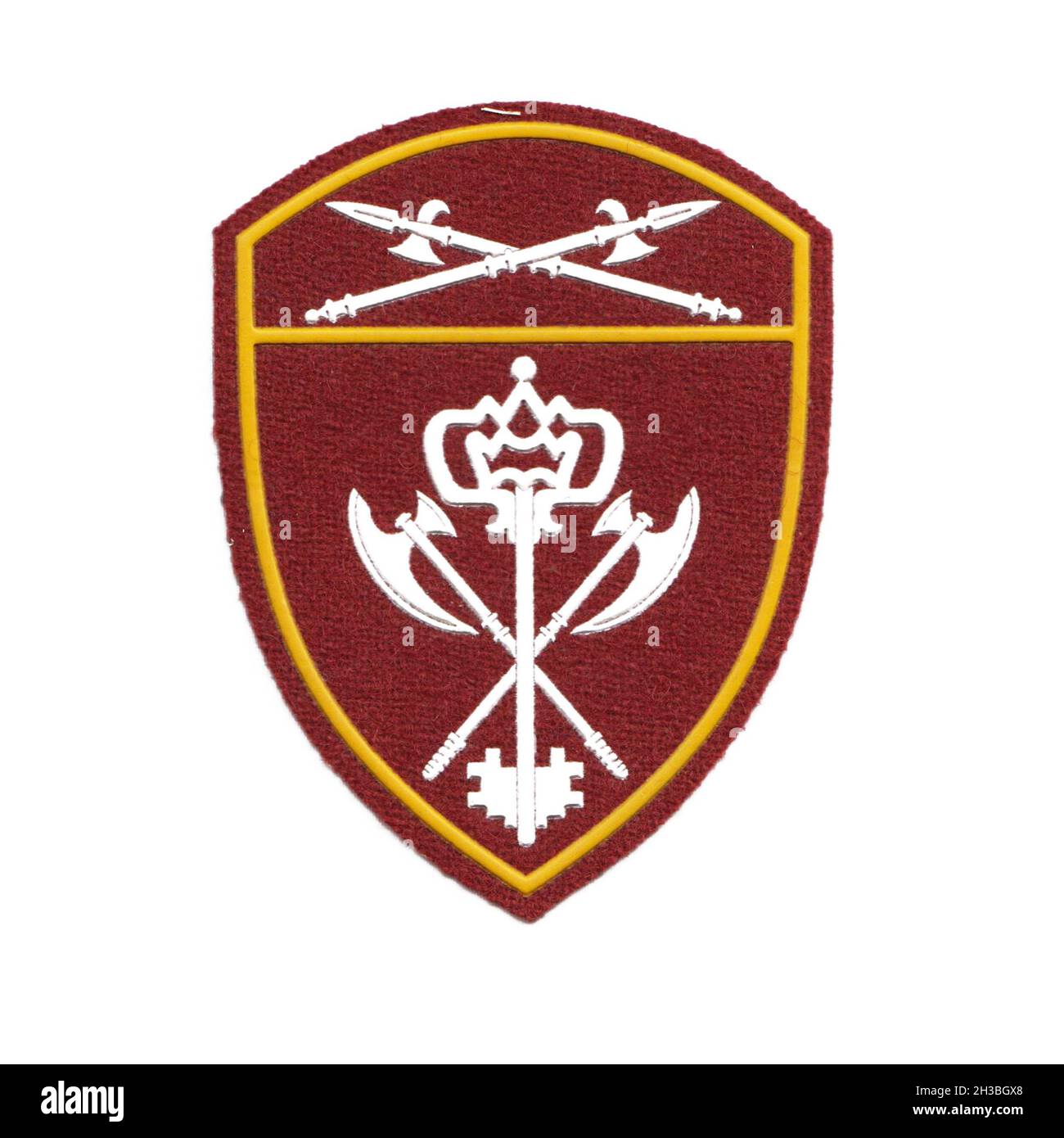 Russian internal troops patch with white background Stock Photo