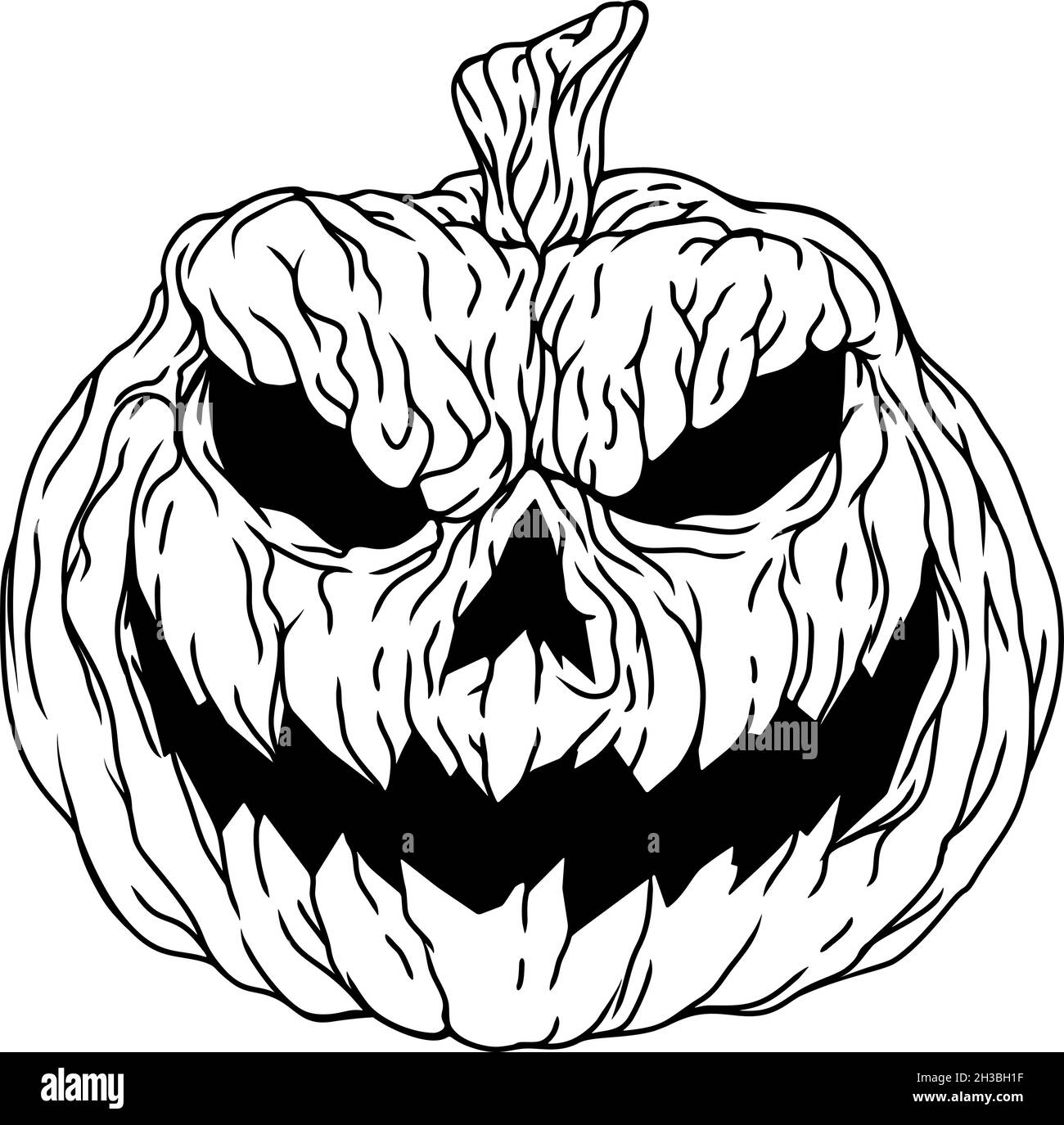 Halloween Scary Evil Pumpkin Jack O Lantern Stock Vector