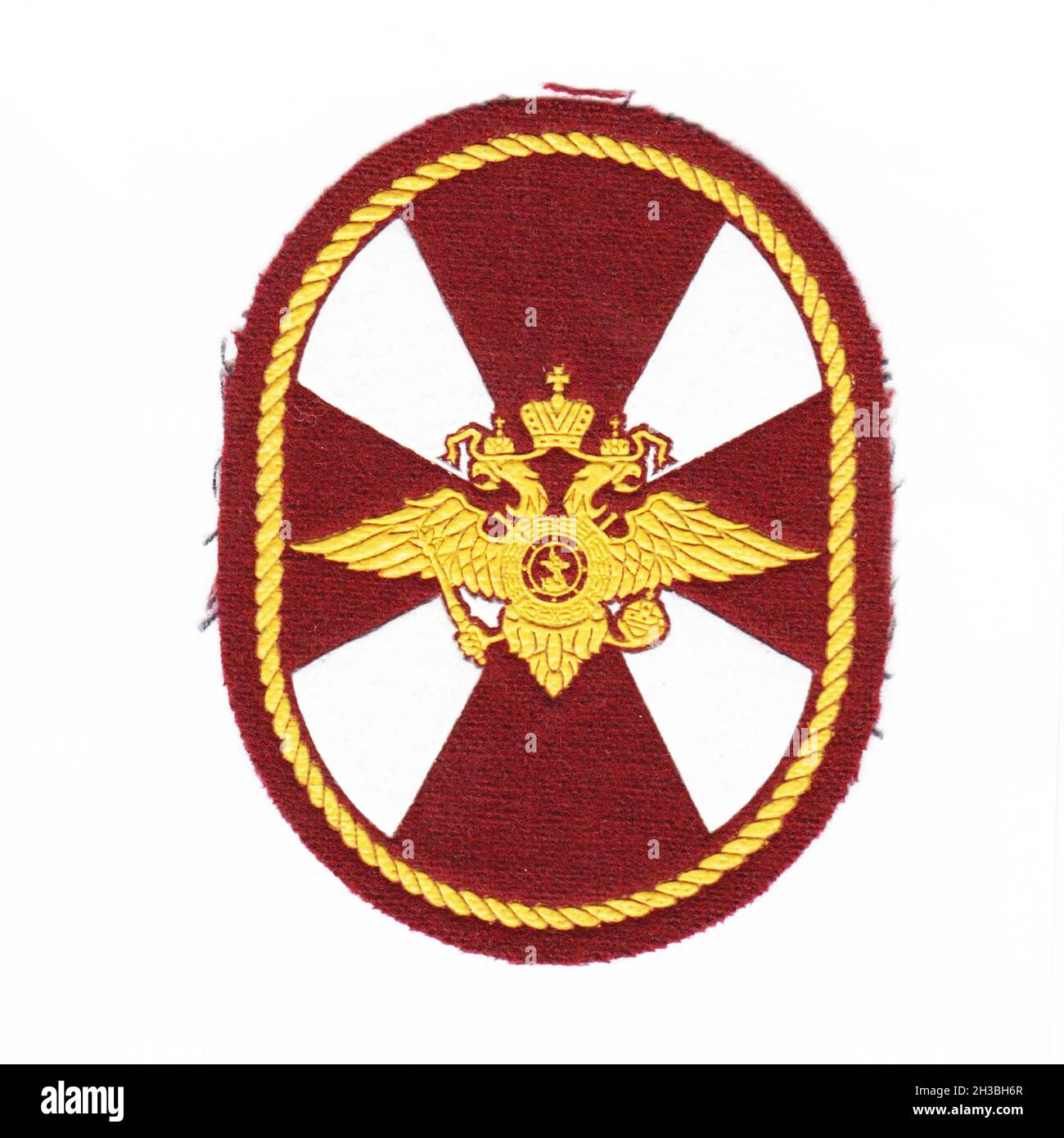 Russian internal troops patch with white background Stock Photo