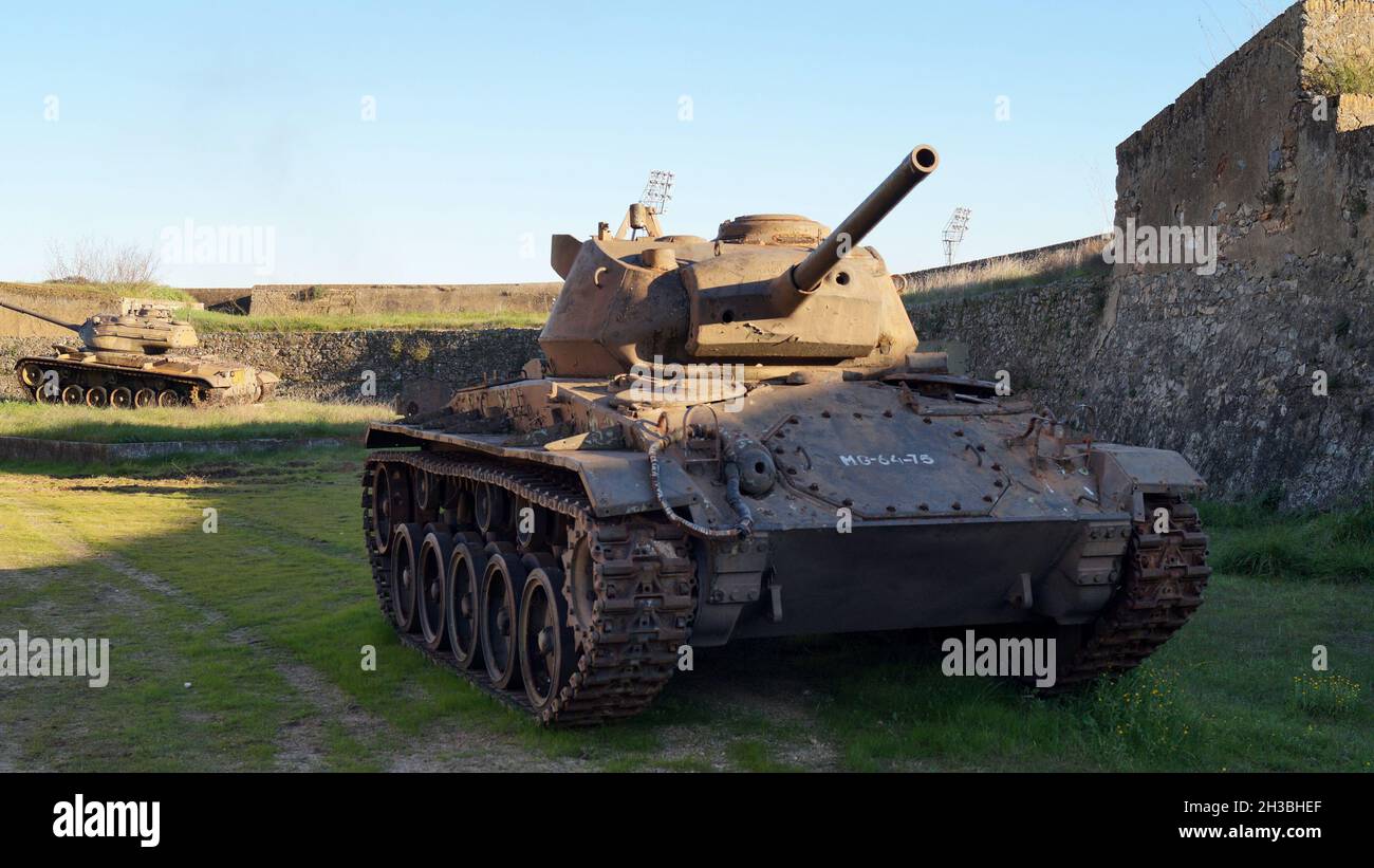 late 1940s M24 Chaffee tank on the exposition in the