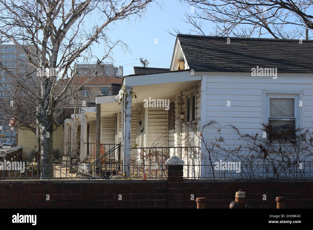 Beach Bungalows, Seaside, Rockaway Park, Queens, New York Stock Photo