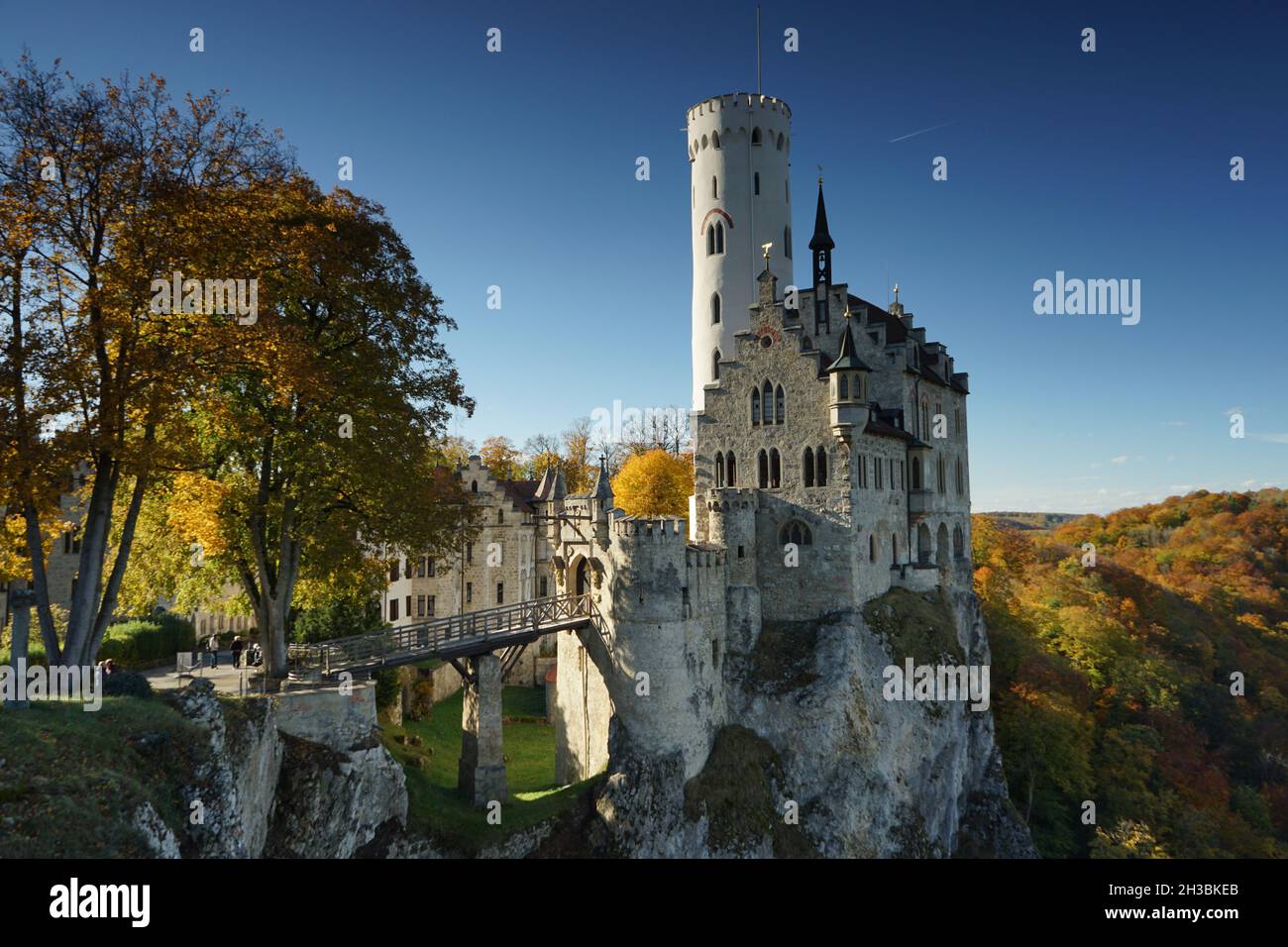 lichtenstein castle on a fantastic autumn day Stock Photo - Alamy