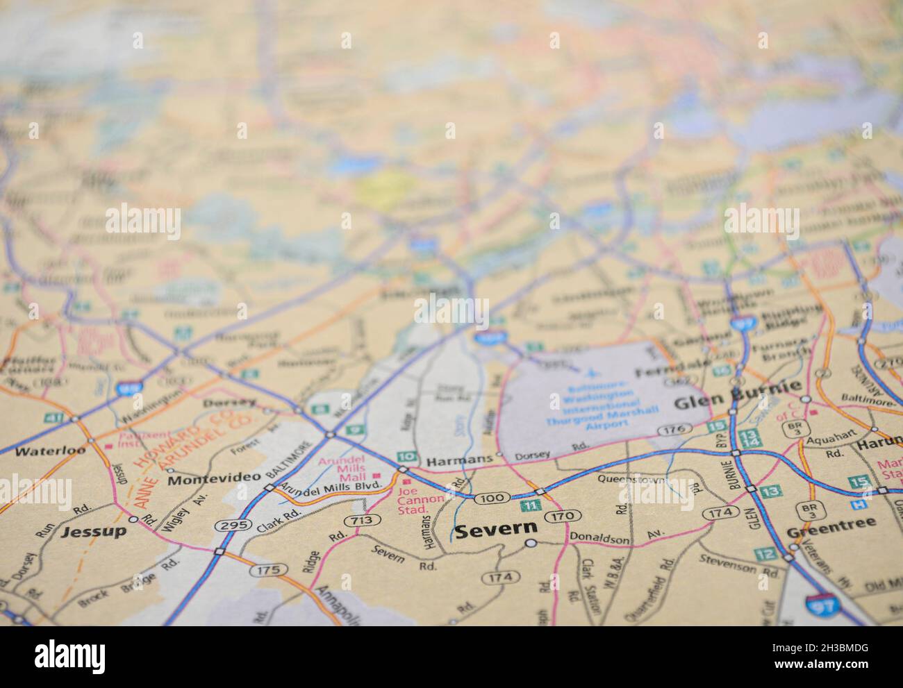 Map of the city of Severn, MD Stock Photo Alamy