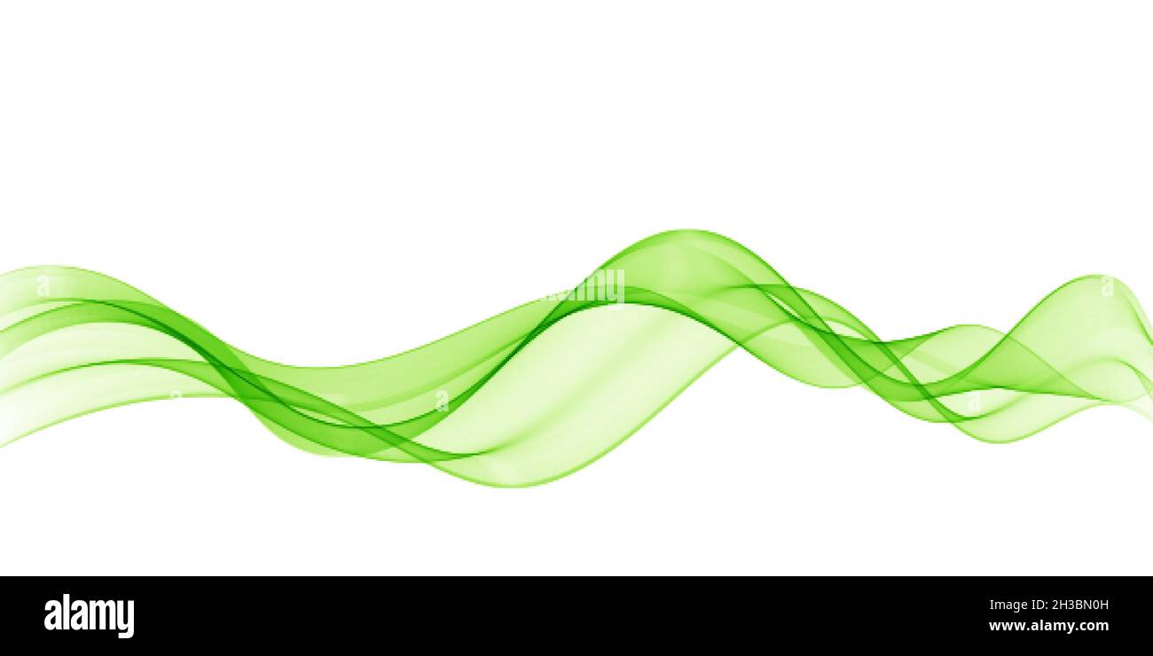 Green wave. Green abstract wave flow, vector abstract design element ...