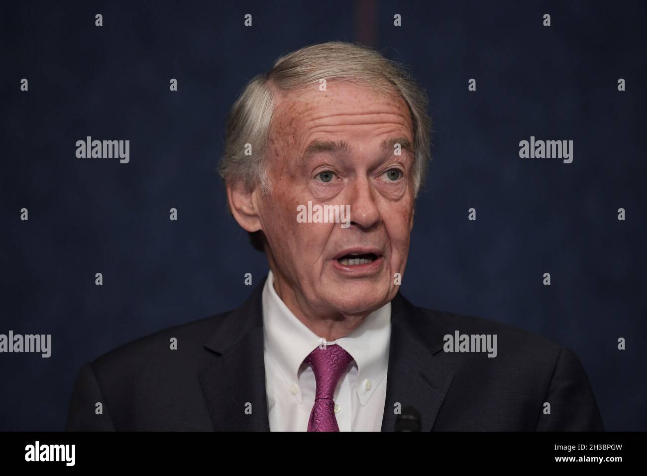 Washington, USA. 27th Oct, 2021. US Senator Ed Markey(D-MA) speaks on social media effects during a press conference about Online Privacy Protection Act, today on October 27, 2021 at SVC/Capitol Hill in Washington DC, USA. (Photo by Lenin Nolly/Sipa USA) Credit: Sipa USA/Alamy Live News Stock Photo