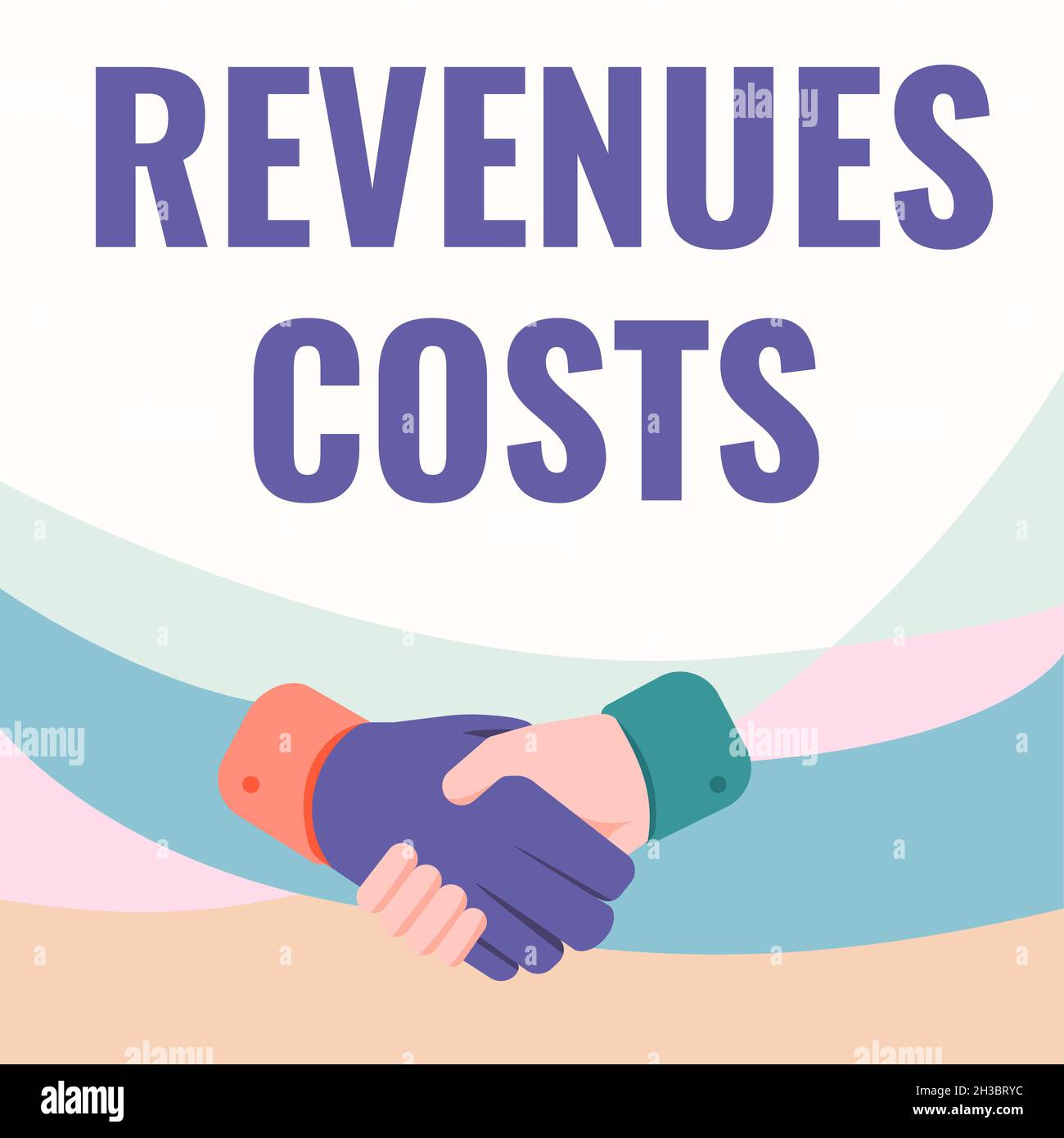 Handwriting text Revenues Costs. Concept meaning Total amount of money