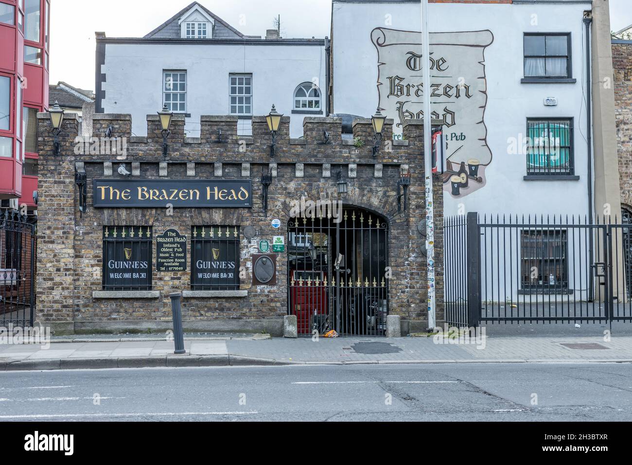DUB, IRELAND Apr 04, 2021 A view of The Brazen Head one of the oldest pub in Dublin, Ireland