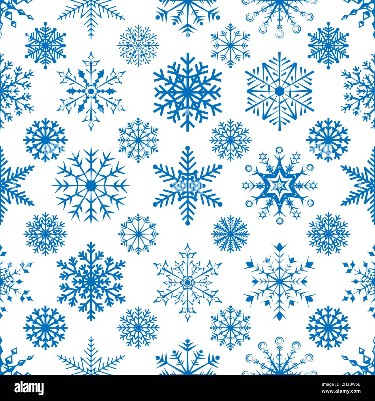 Christmas snowflakes on white background. Seamless background. Vector ...