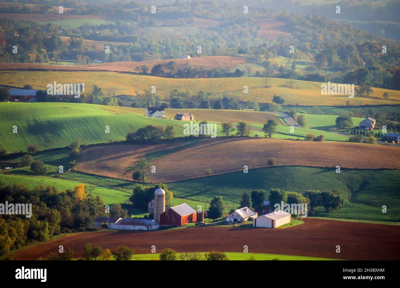 Farms and landscape in Frederick County Maryland Stock Photo - Alamy