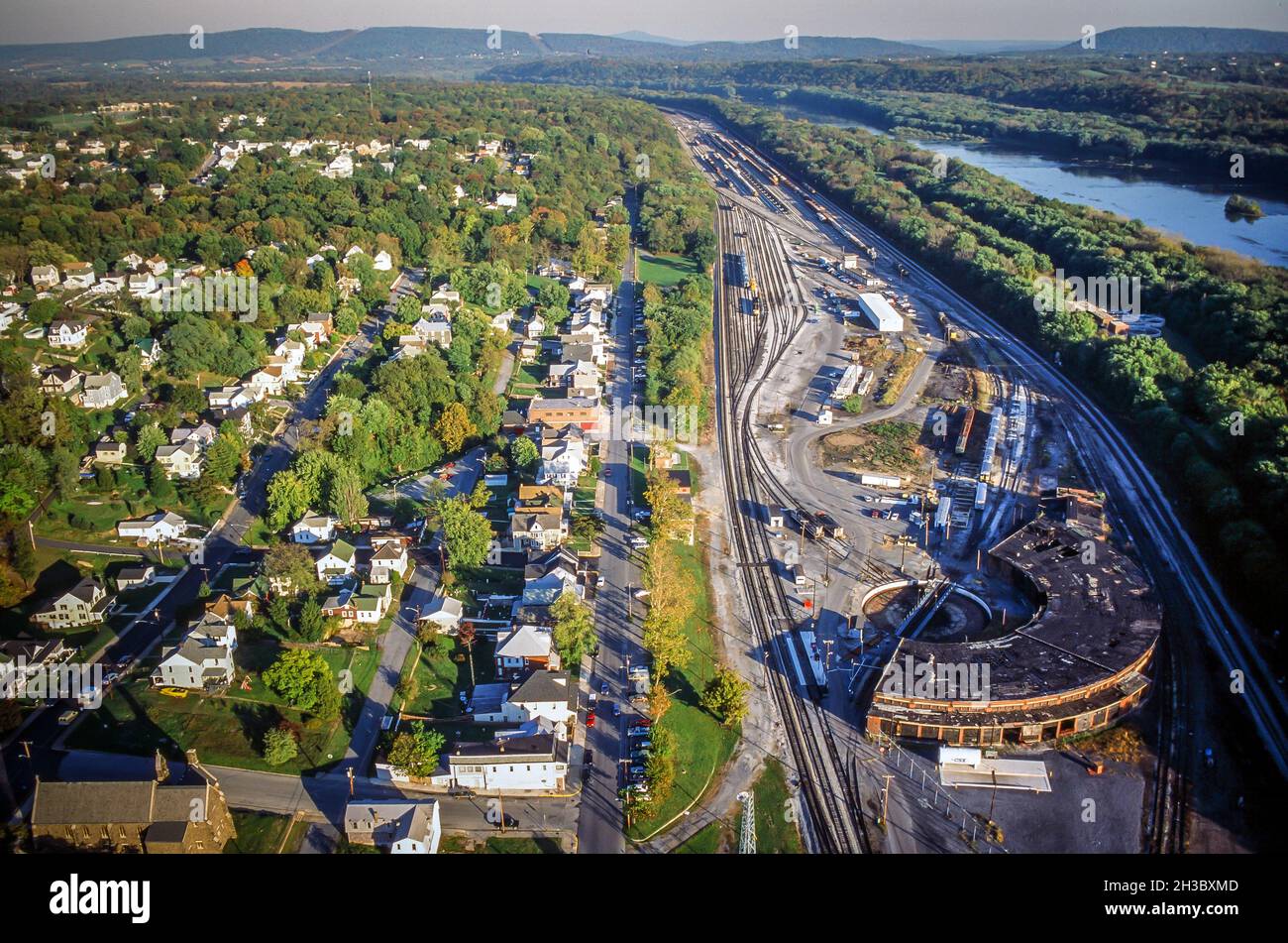 Roundhouse and train yard , Brunswick Maryland Stock Photo Alamy