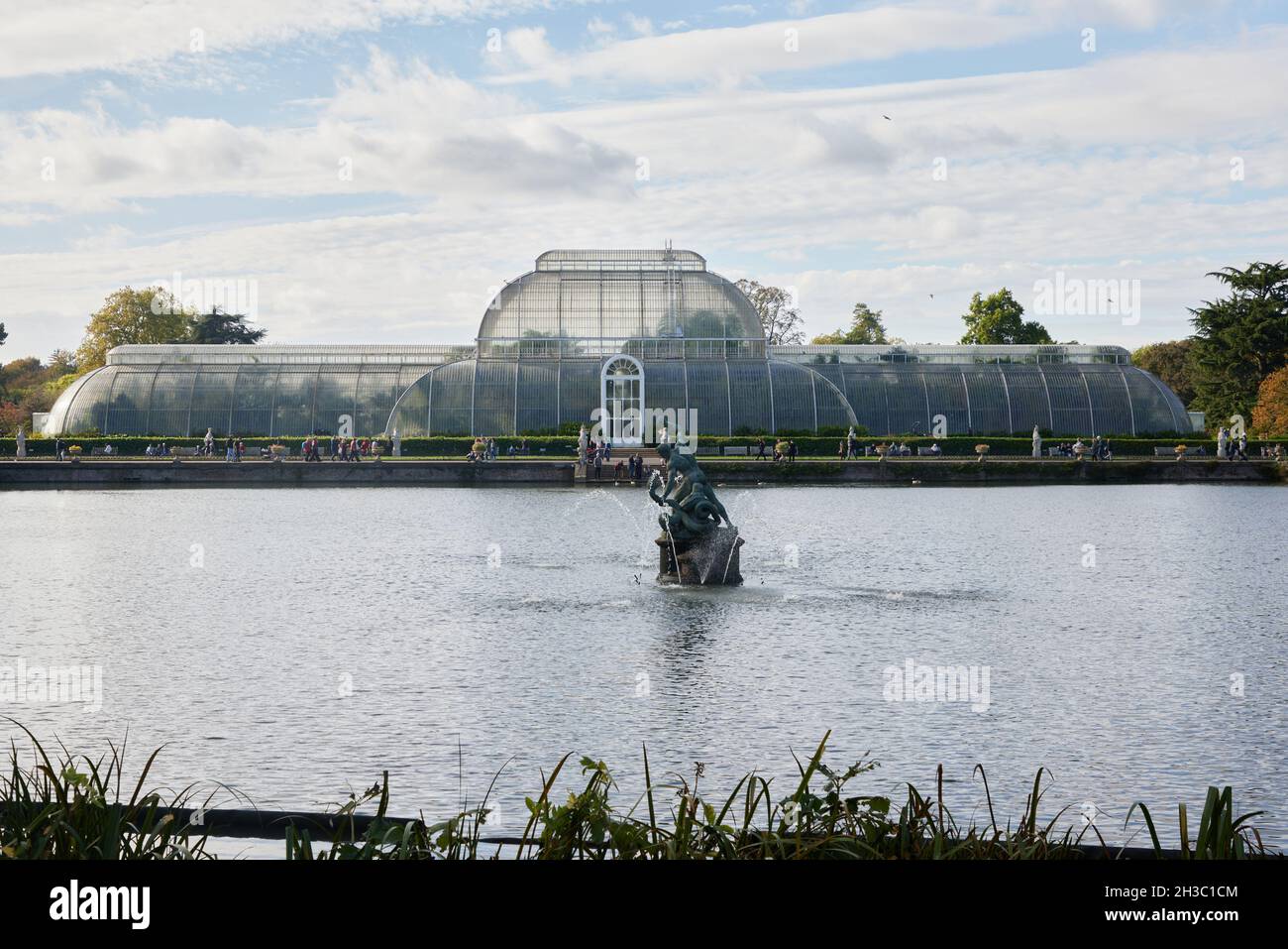 Frontal view of the Palmhouse in Kew Garden in October 2021. Stock Photo