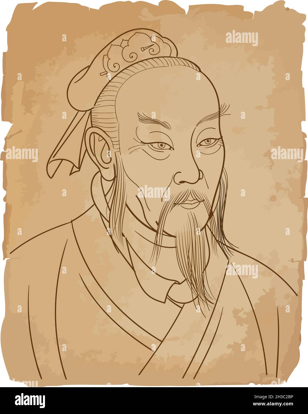 mencius, Chinese Confucian philosopher Stock Vector