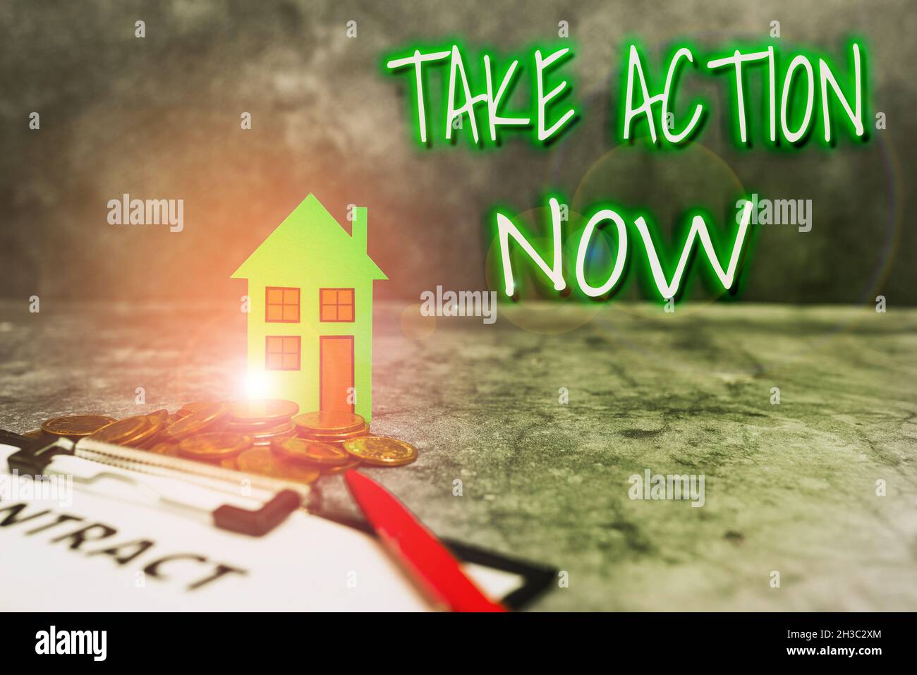 Text sign showing Take Action Now. Concept meaning do something official or  concerted achieve aim with problem Presenting Brand New House, Home Sale  Stock Photo - Alamy