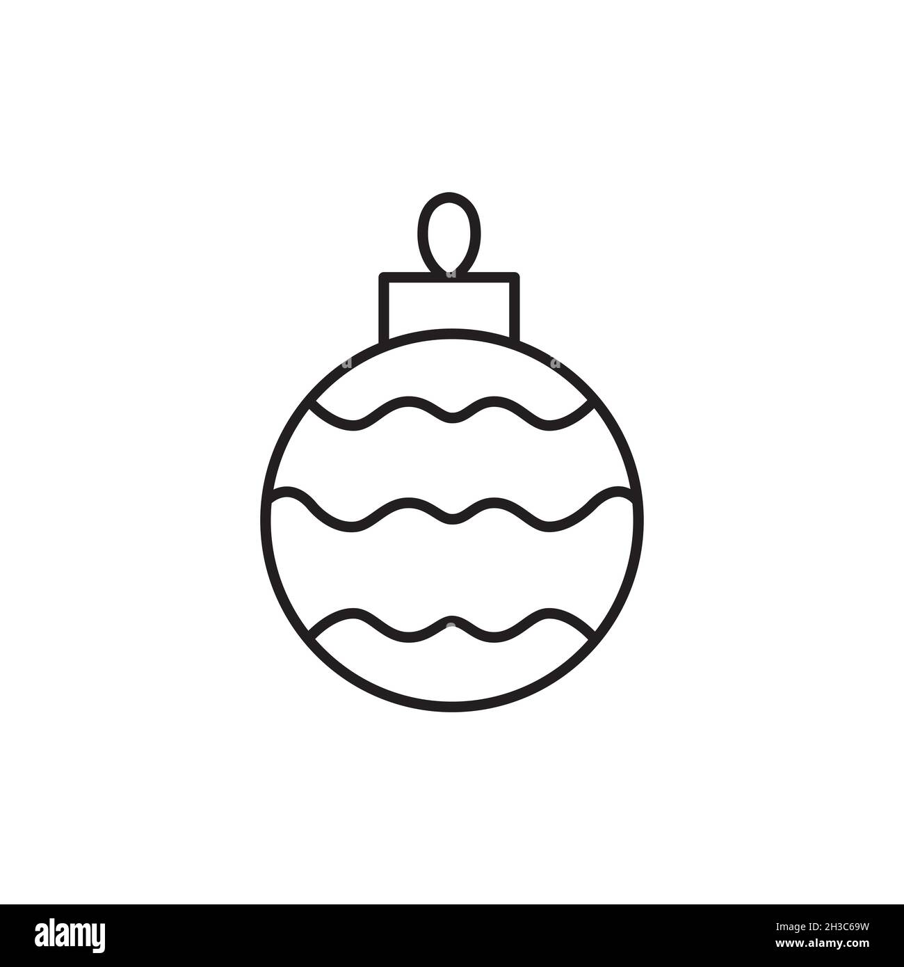vector contour icon Christmas ball isolated on a white background Stock ...
