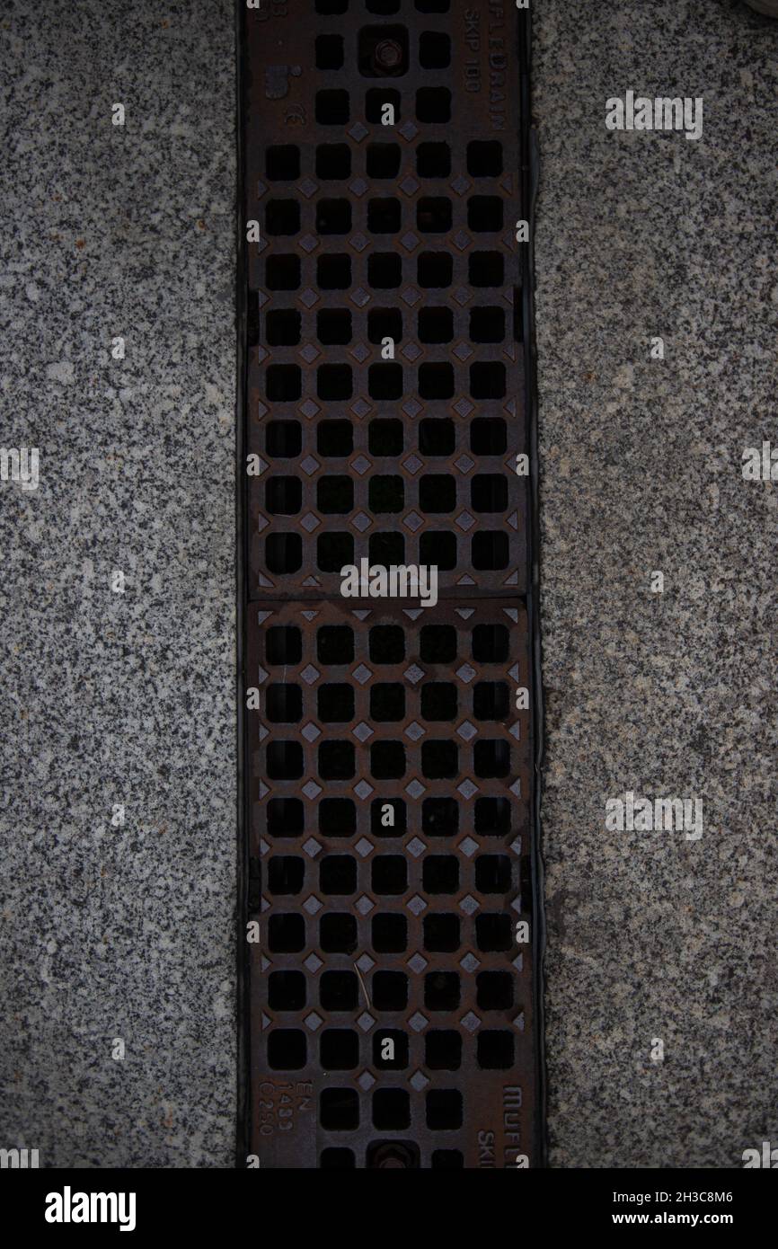 Top view of a shower channel on the floor Stock Photo Alamy
