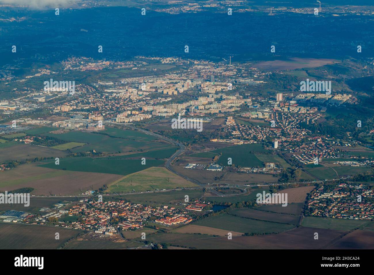 Aerial view of Prague suburbs, Czech Republic Stock Photo Alamy