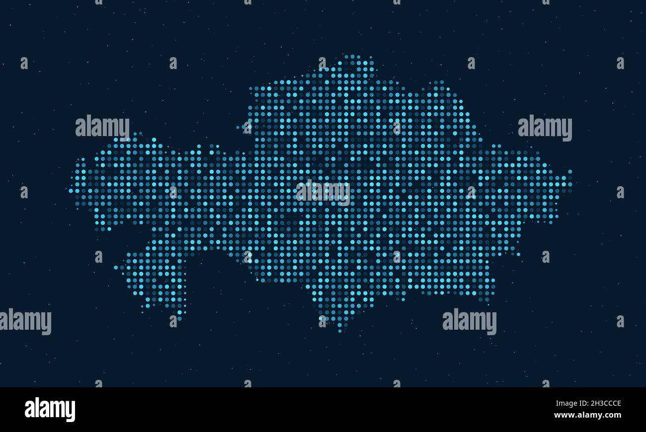 Abstract Dotted Halftone with starry effect in dark Blue background ...