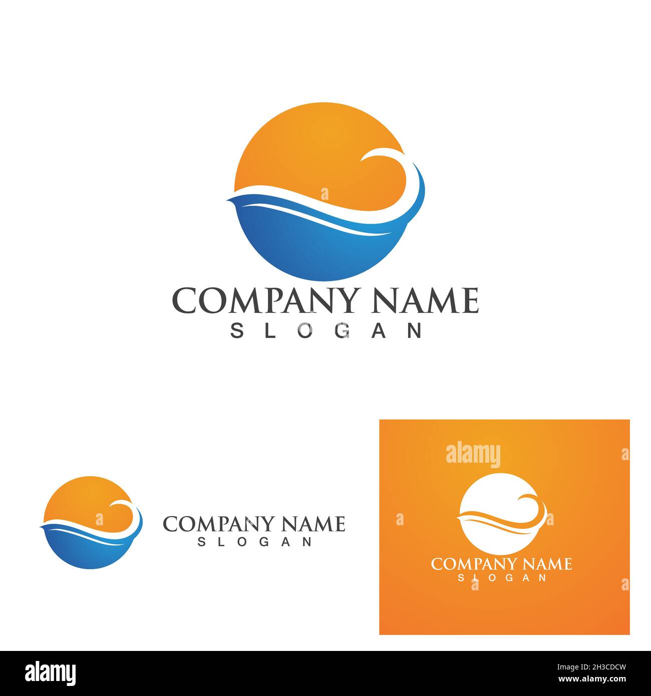 wave water beach logo vector Stock Vector