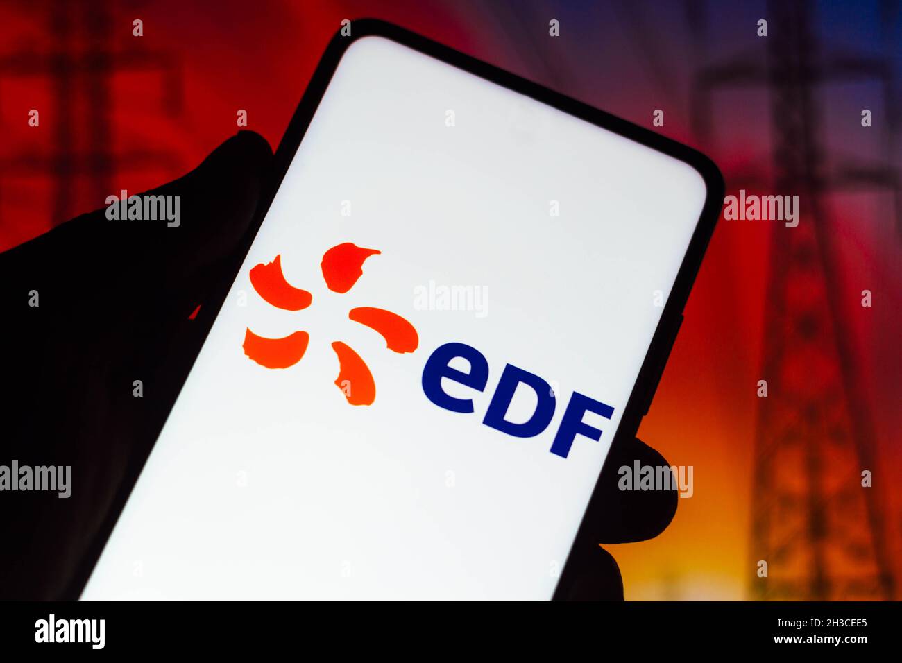 Brazil. 27th Oct, 2021. In this photo illustration the Électricité de France (EDF) logo seen displayed on a smartphone. Credit: SOPA Images Limited/Alamy Live News Stock Photo