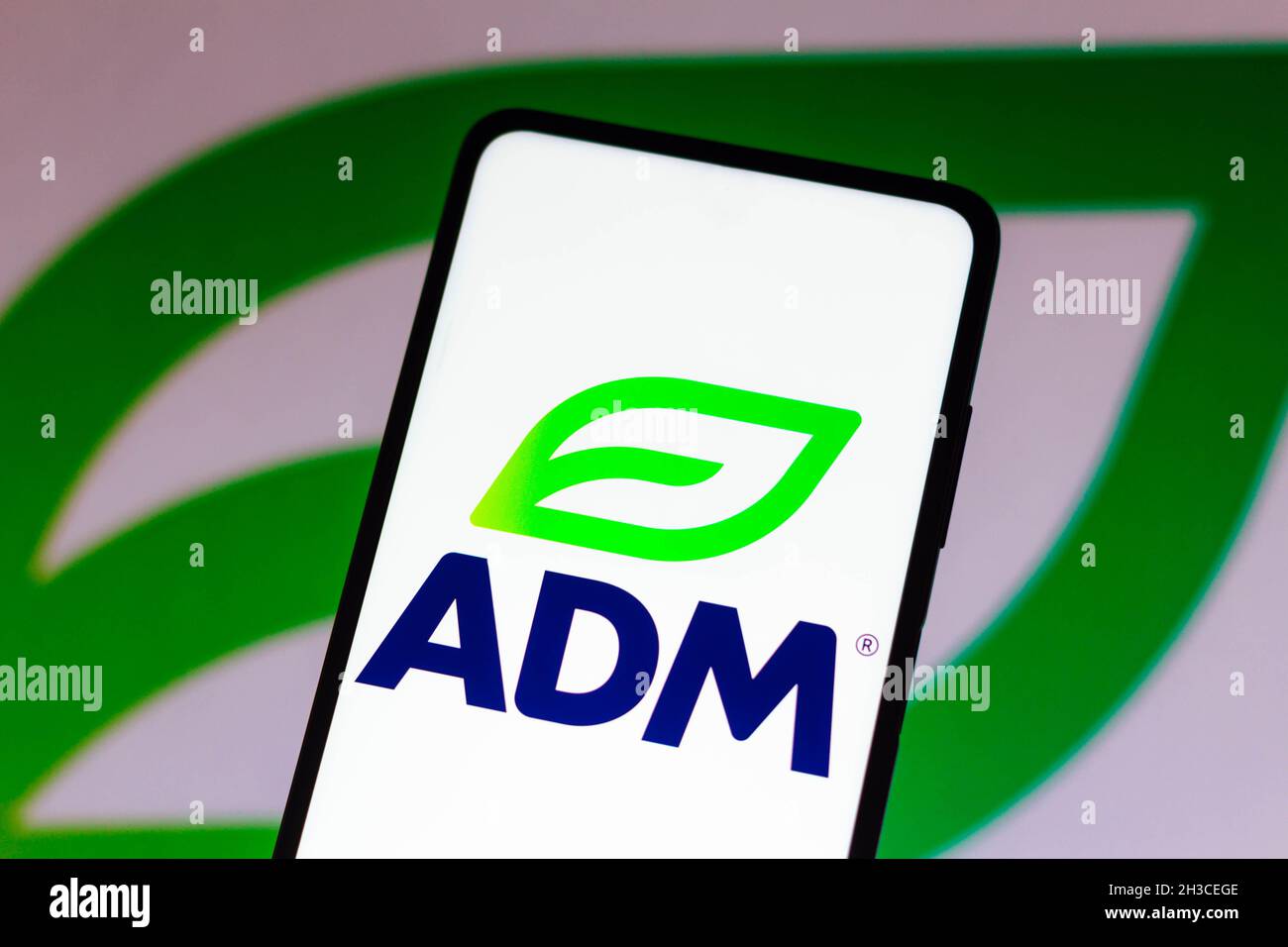 Brazil. 27th Oct, 2021. In this photo illustration the Archer Daniels Midland Company (ADM) logo
