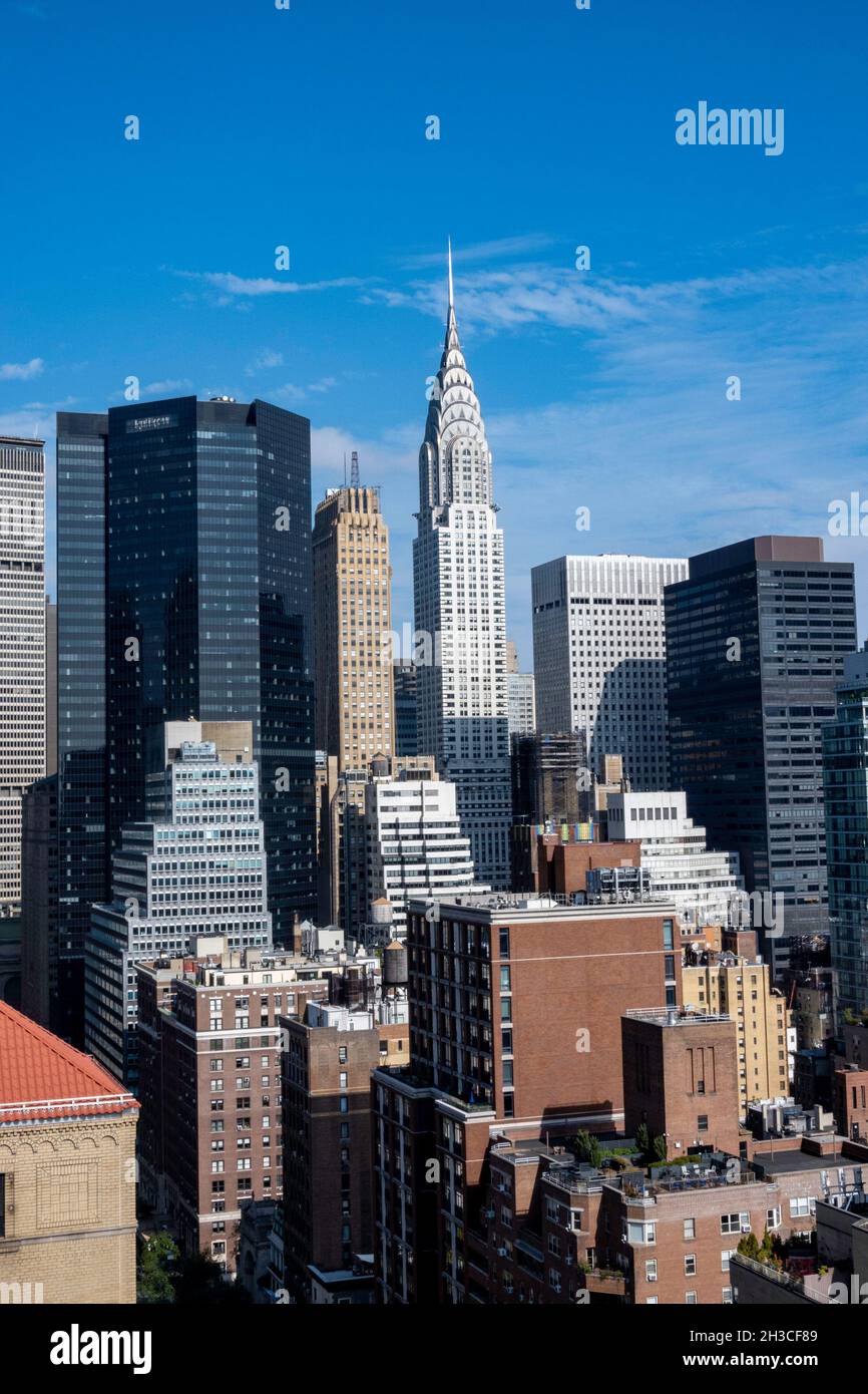 Skyline of Midtown Manhattan includes the Chrysler Building, NYC, USA Stock Photo