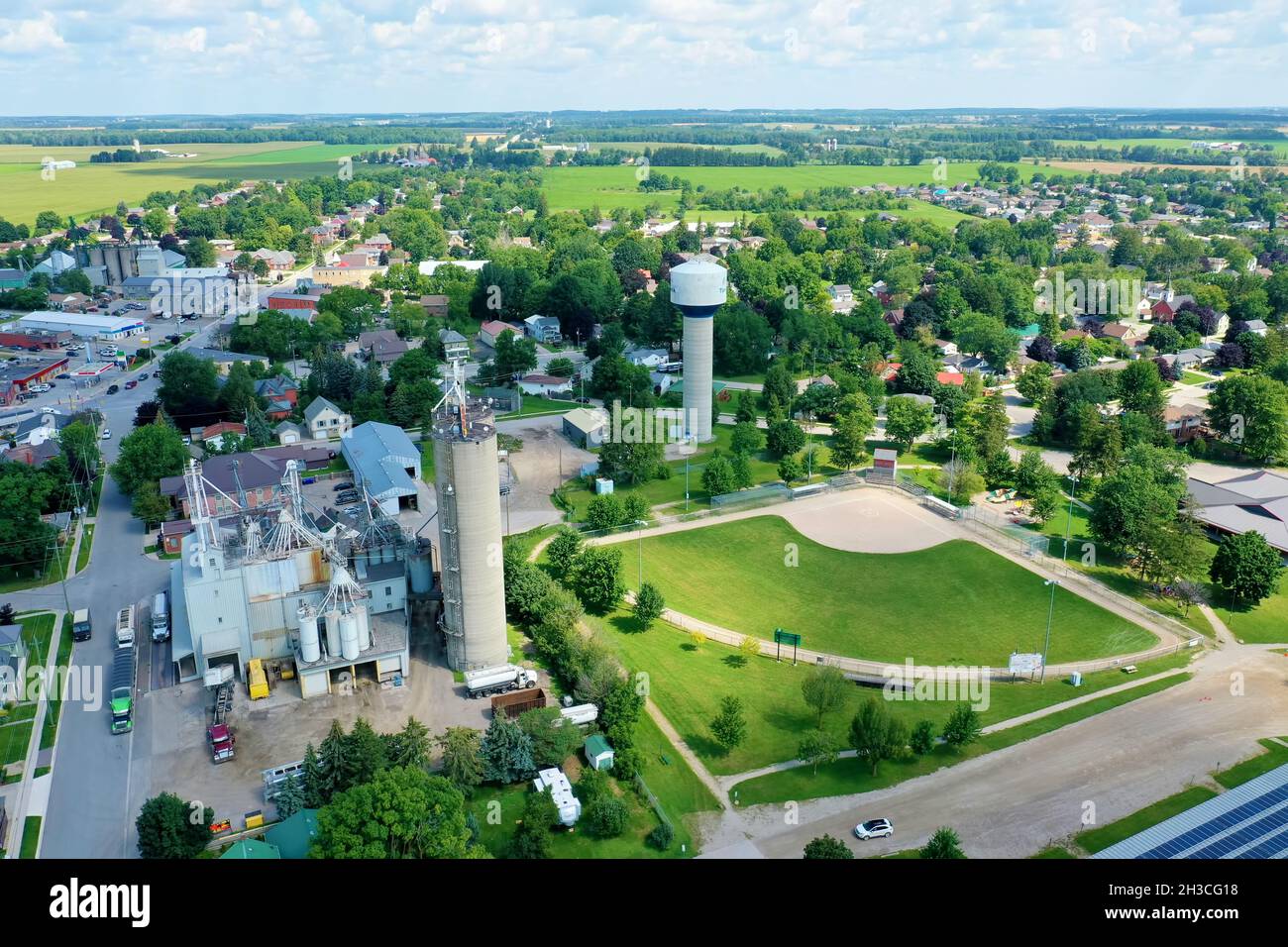 An aerial of Tavistock, Ontario, Canada overhead Stock Photo Alamy