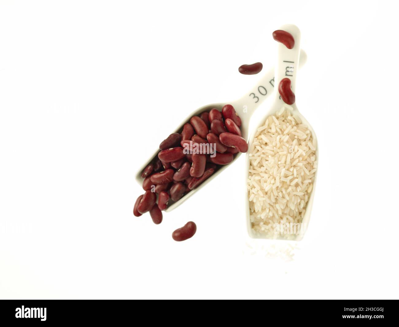 Authentic Red Kidney beans and white Rice, food ingredient stilllife